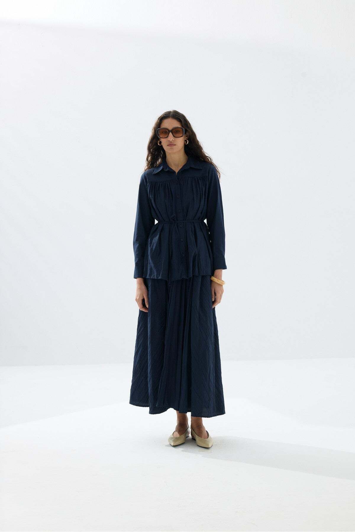 Tailors Room-Kraşlı Shirt Suit - Navy Blue 2