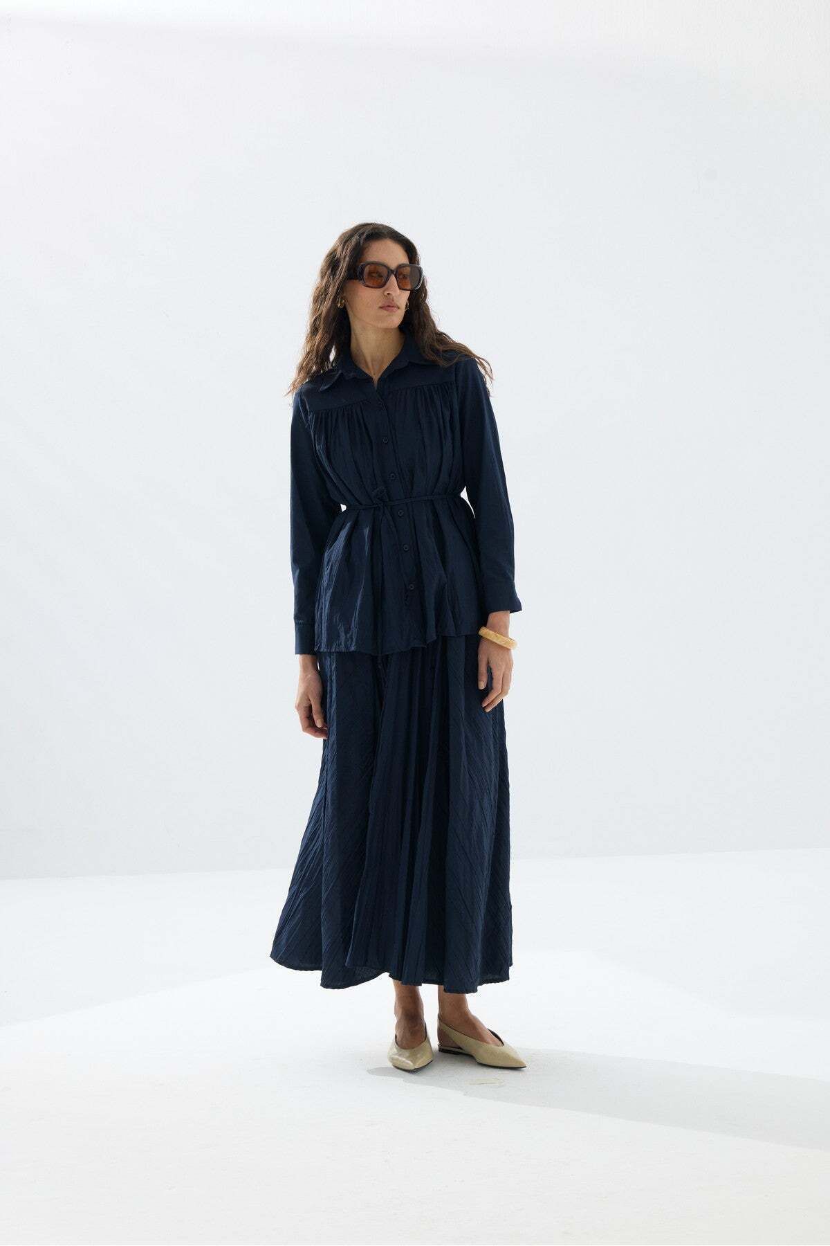 Tailors Room-Kraşlı Shirt Suit - Navy Blue 6