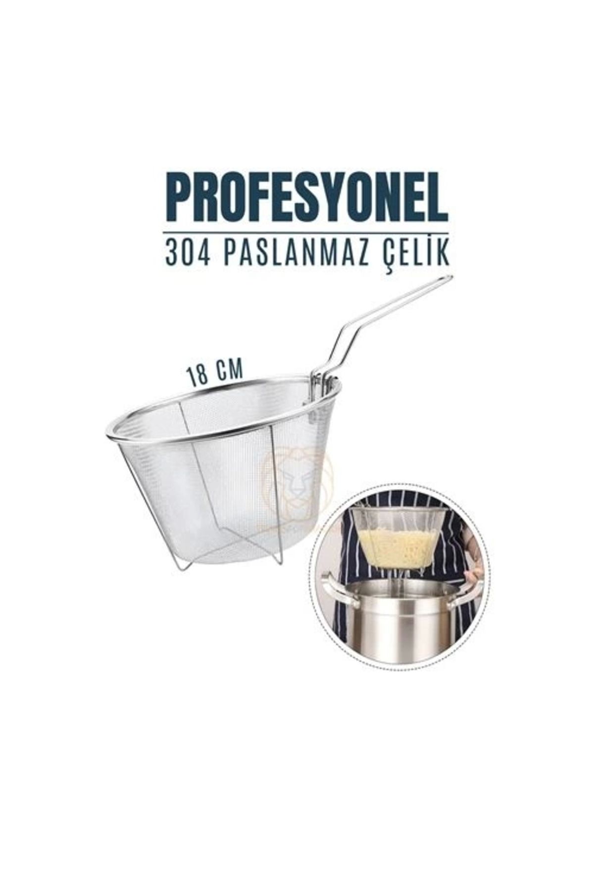 No8 Home Kızartma Süzgeci Patates Kızartma Filtresi 304 Paslanmaz Çelik Mink Design