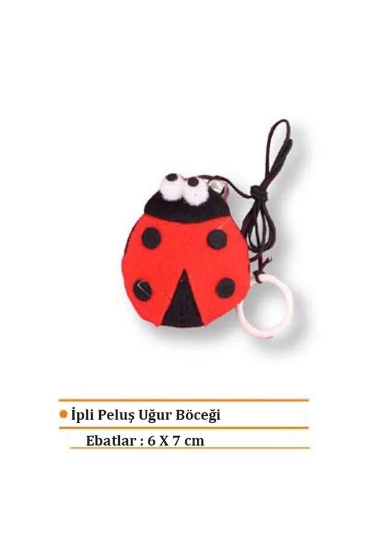 No8 Home Eastland İp Peluş Uğur Böceği Kedi Oyuncağı 7 Cm