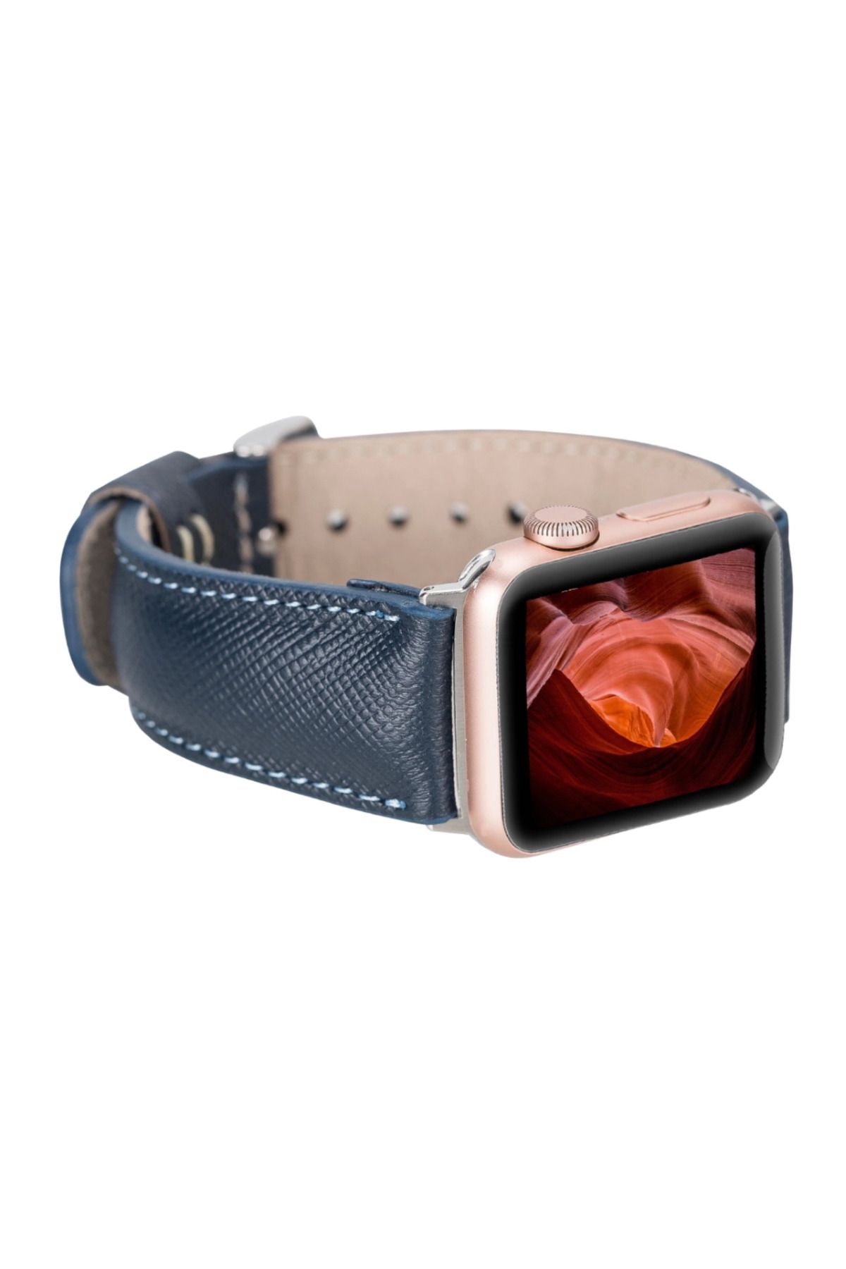 Angoravi Watch Uyumlu Deri Kordon 42-44-45mm G3 Lacivert