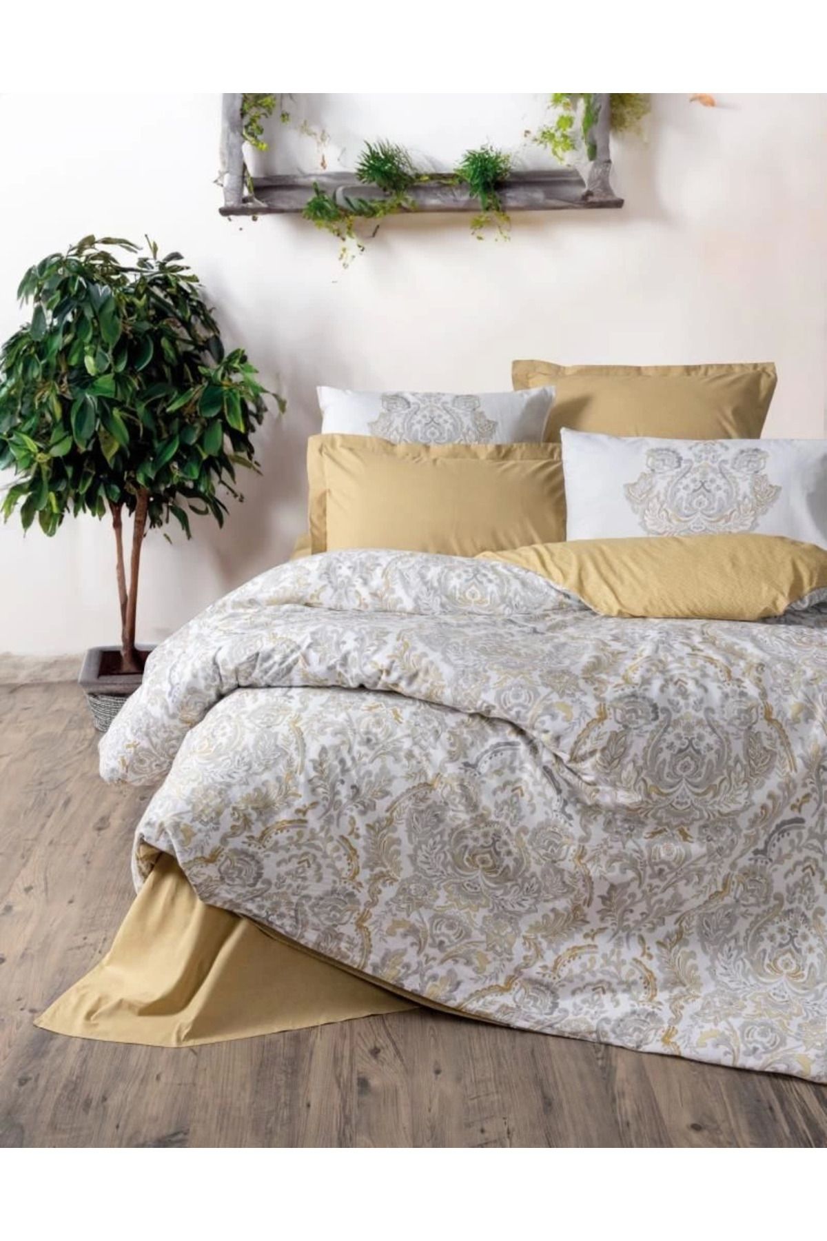 ÖYKÜ VE YİĞİT Cotton Box Tek Kişilik Bohem Nevresim Takımı Najva Hardal