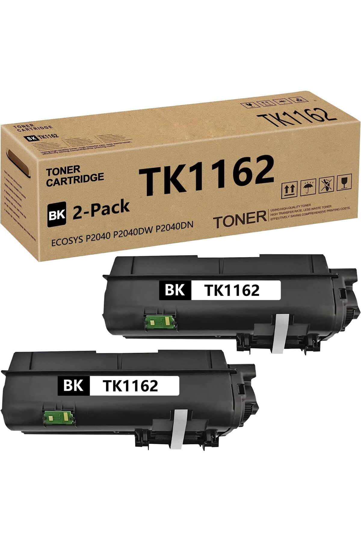 KYOCERA TK1160 TK-1162 for ECOSYS P2040 P2040DW P2040DN Printers 7,200 Pages 2 Pack