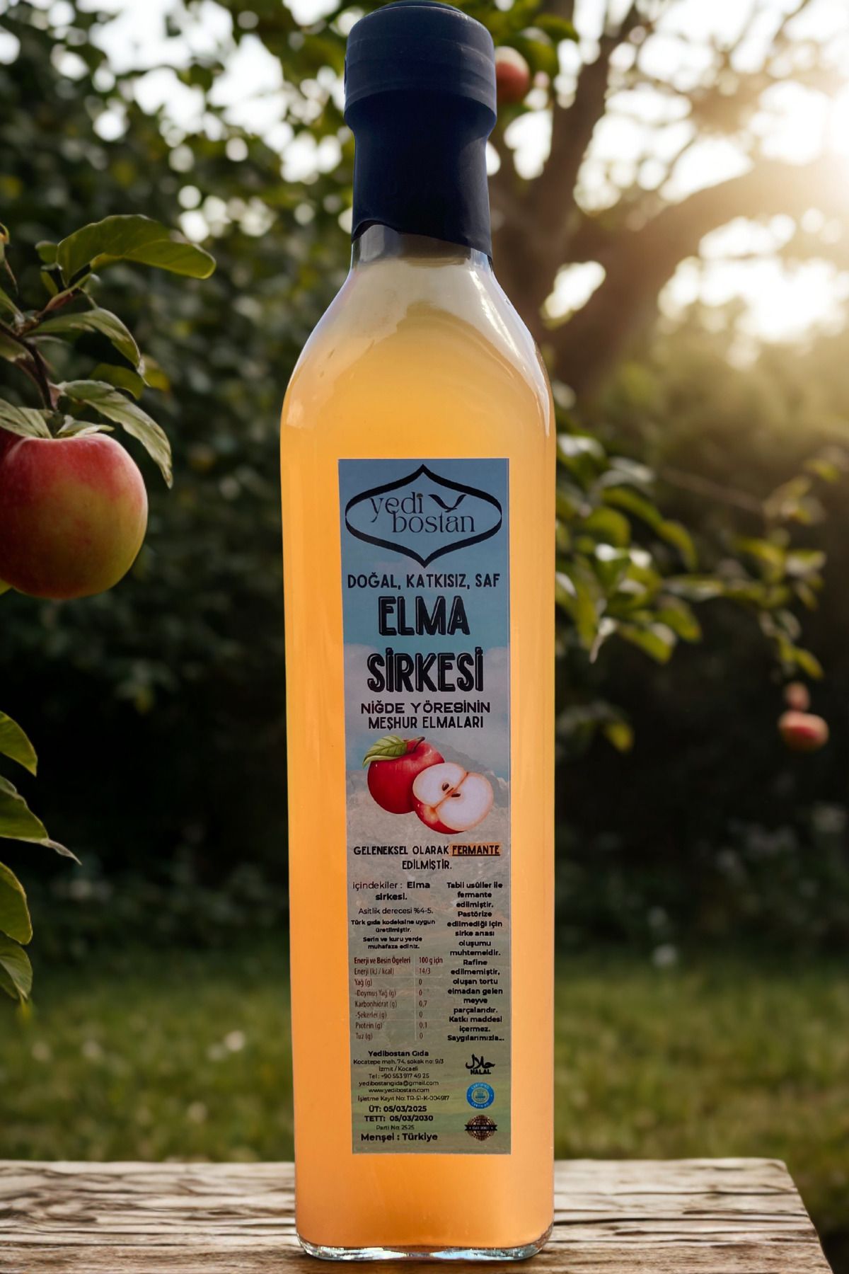 Niğde Elması Elma Sirkesi Doğal Fermantasyon Gurme 500 ml