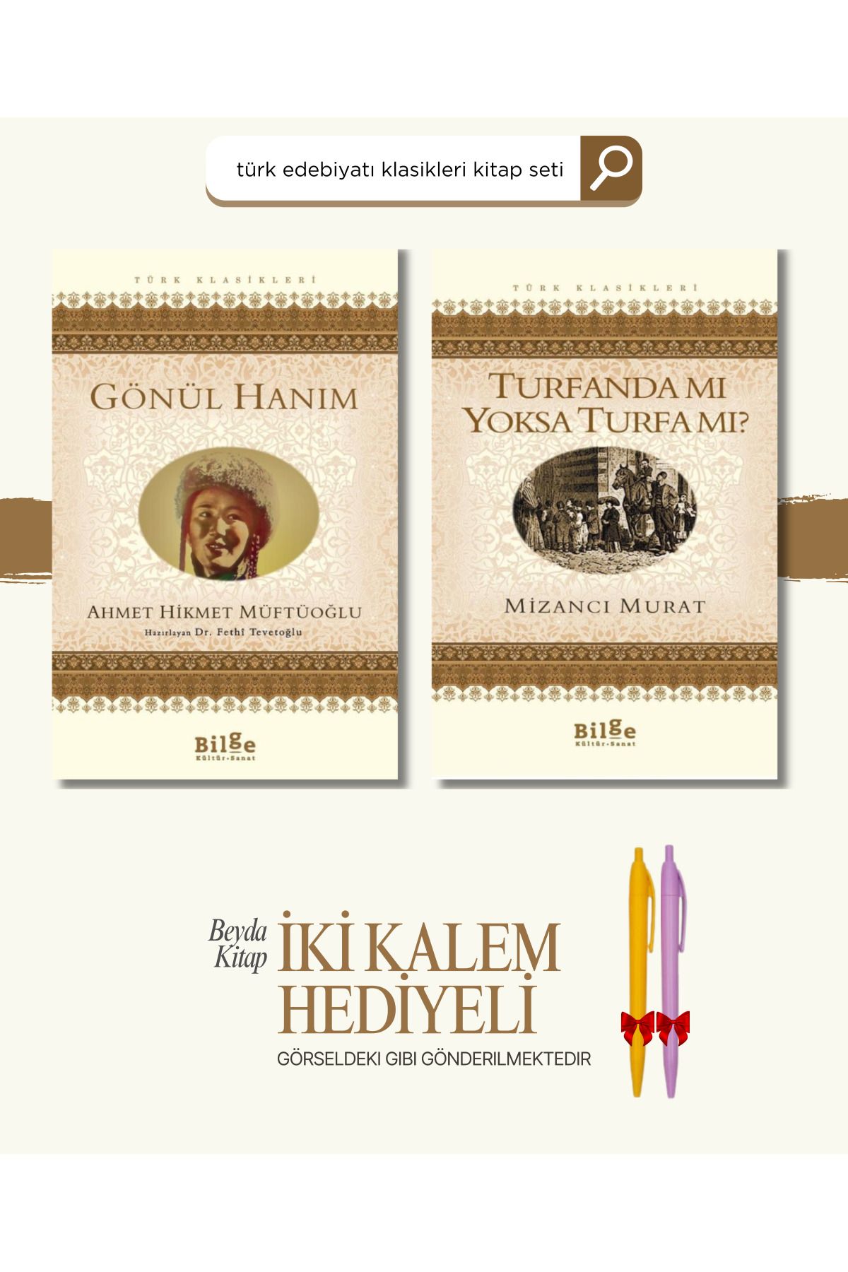Bilge Kültür Sanat Gönül Hanım - Turfanda Mı - Türk Klasikleri - Kitap Seti - Kalem Hediyeli - BLGKLS24