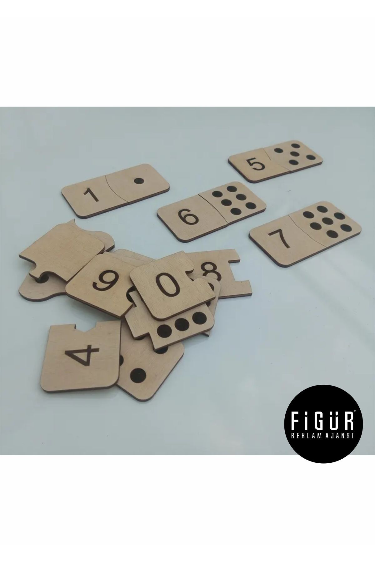 Figür Reklam Ajansı Ahşap Sayı Kartları Montessori Eşleştirme Bulmacası, Evde Eğitim Etkinliği,  Okul Öncesi Oyuncakları fotoğrafı 3 (önizleme)