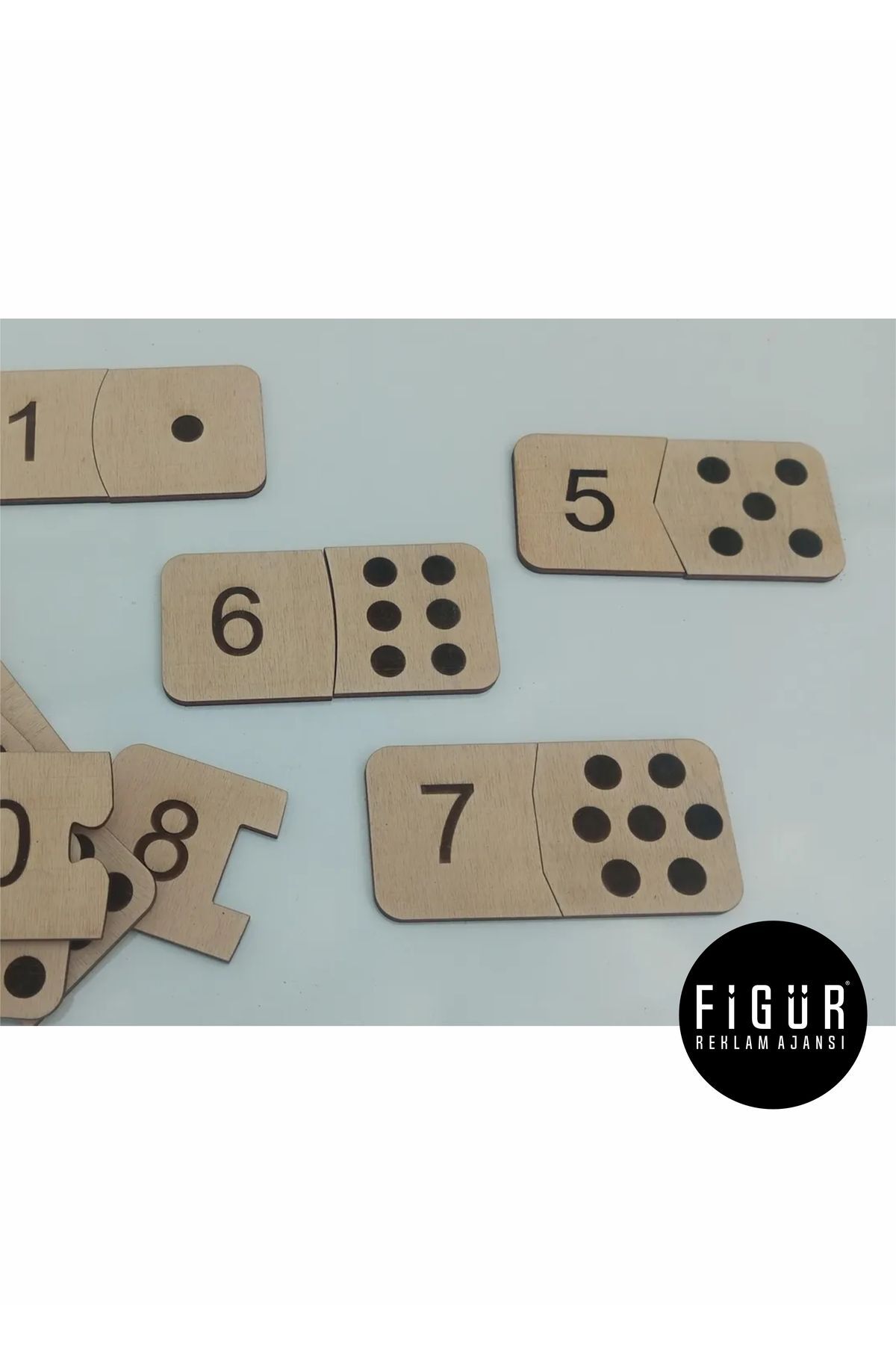 Figür Reklam Ajansı Ahşap Sayı Kartları Montessori Eşleştirme Bulmacası, Evde Eğitim Etkinliği,  Okul Öncesi Oyuncakları fotoğrafı 4 (önizleme)