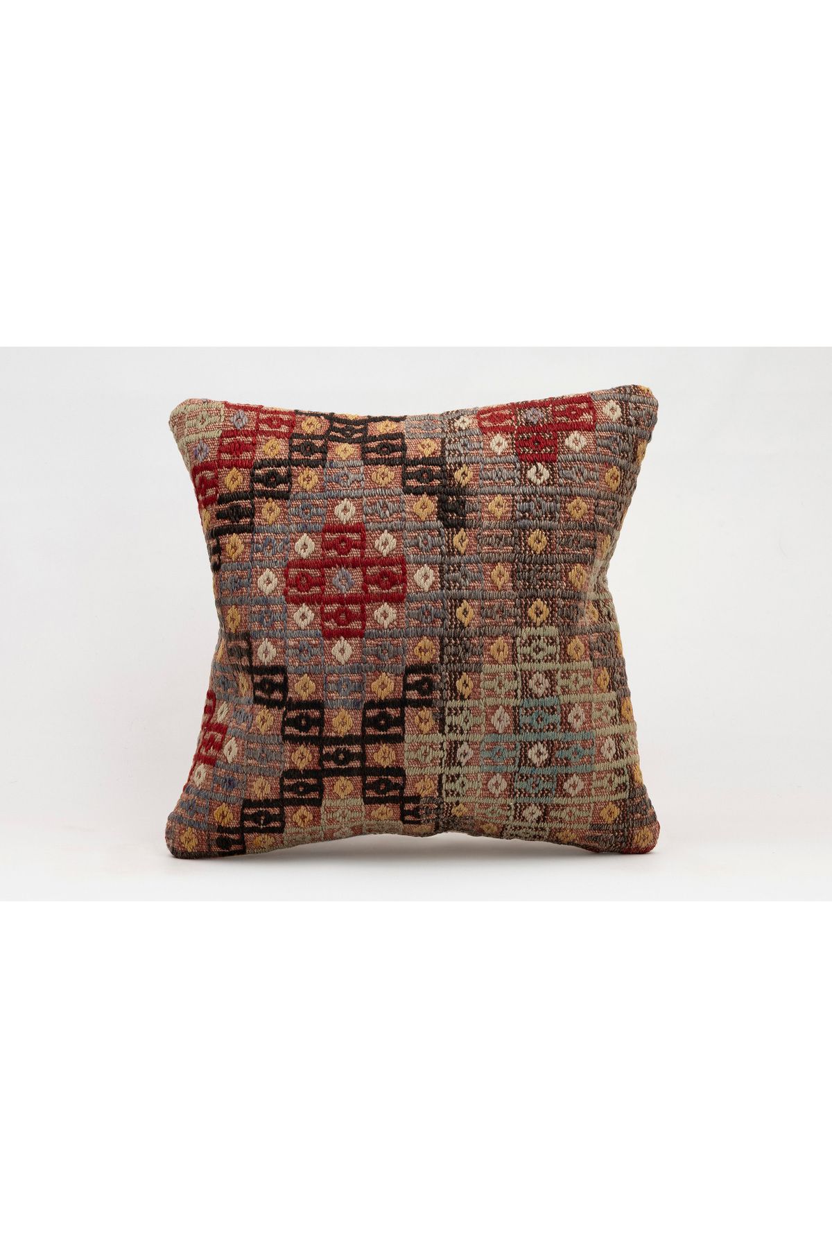 Kilim Whole Sale El Yapımı Kilim'den Yapılmış Vintage Kırlent Kılıfı, Yün, 40x40 Cm