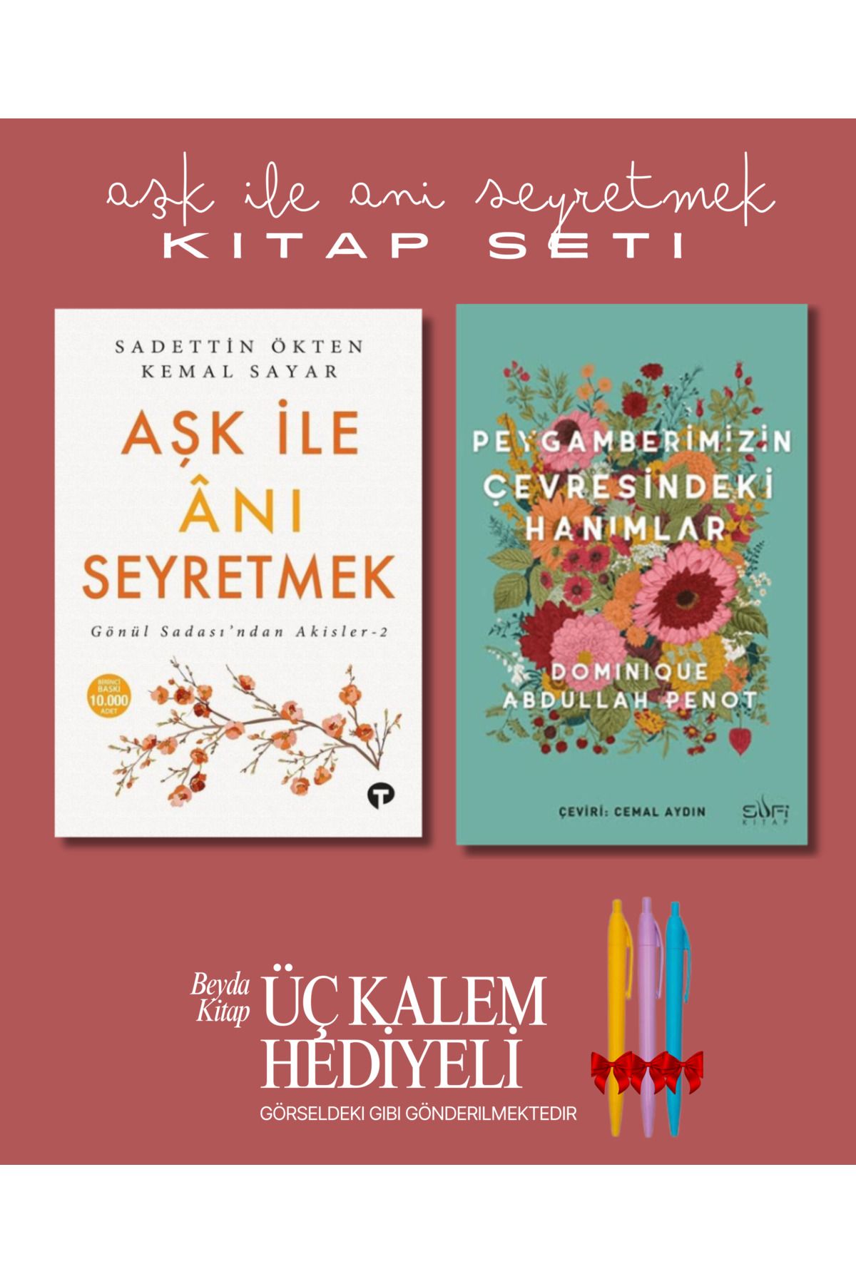 Turkuvaz Kitap Aşk İle Anı Seyretmek - Peygamberimizin Çevresindeki Hanımlar (2 Kitap) - Kalem Hediyeli