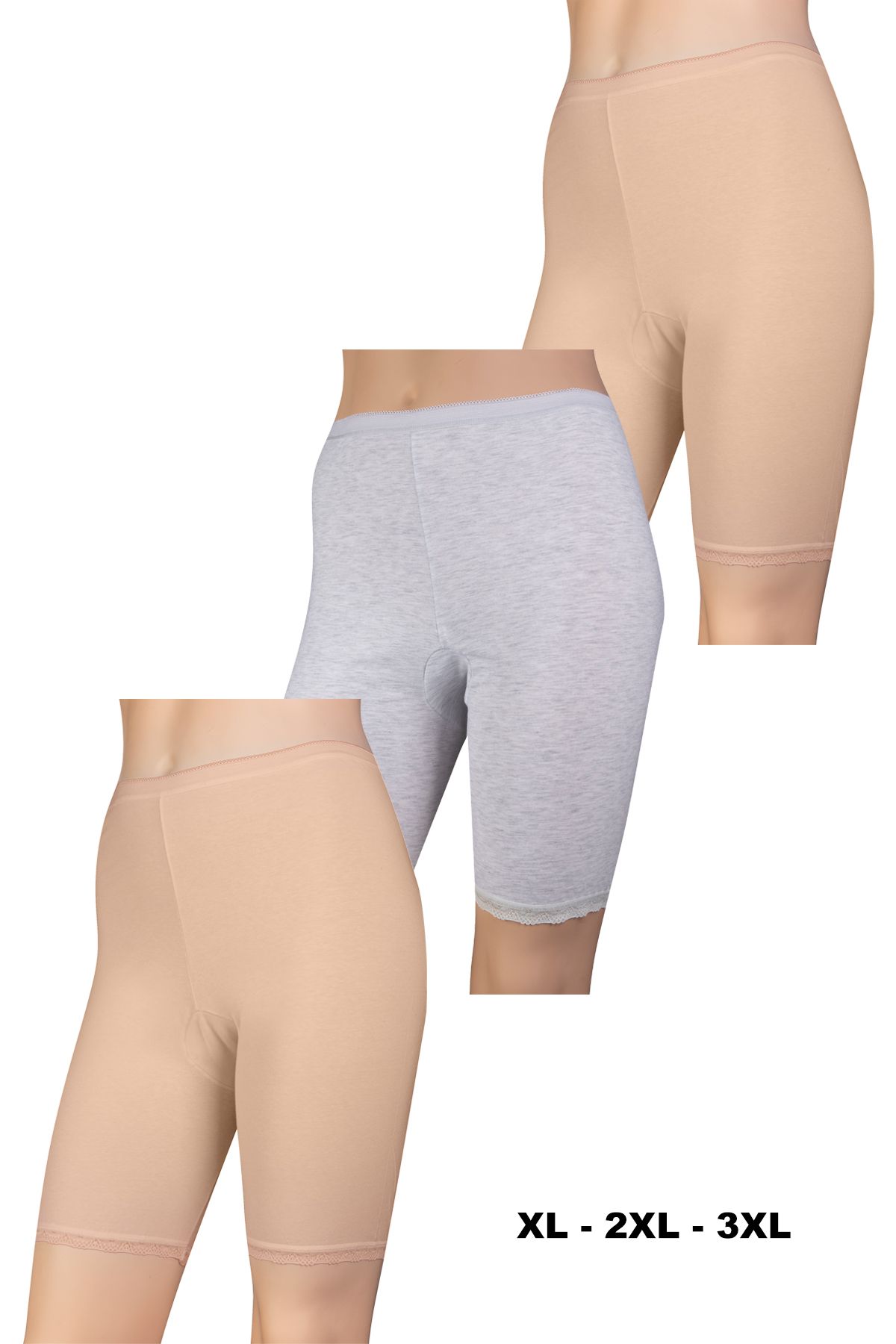 Dominant Düz Paçası Dantelli Boxer Külot 3'lü Paket