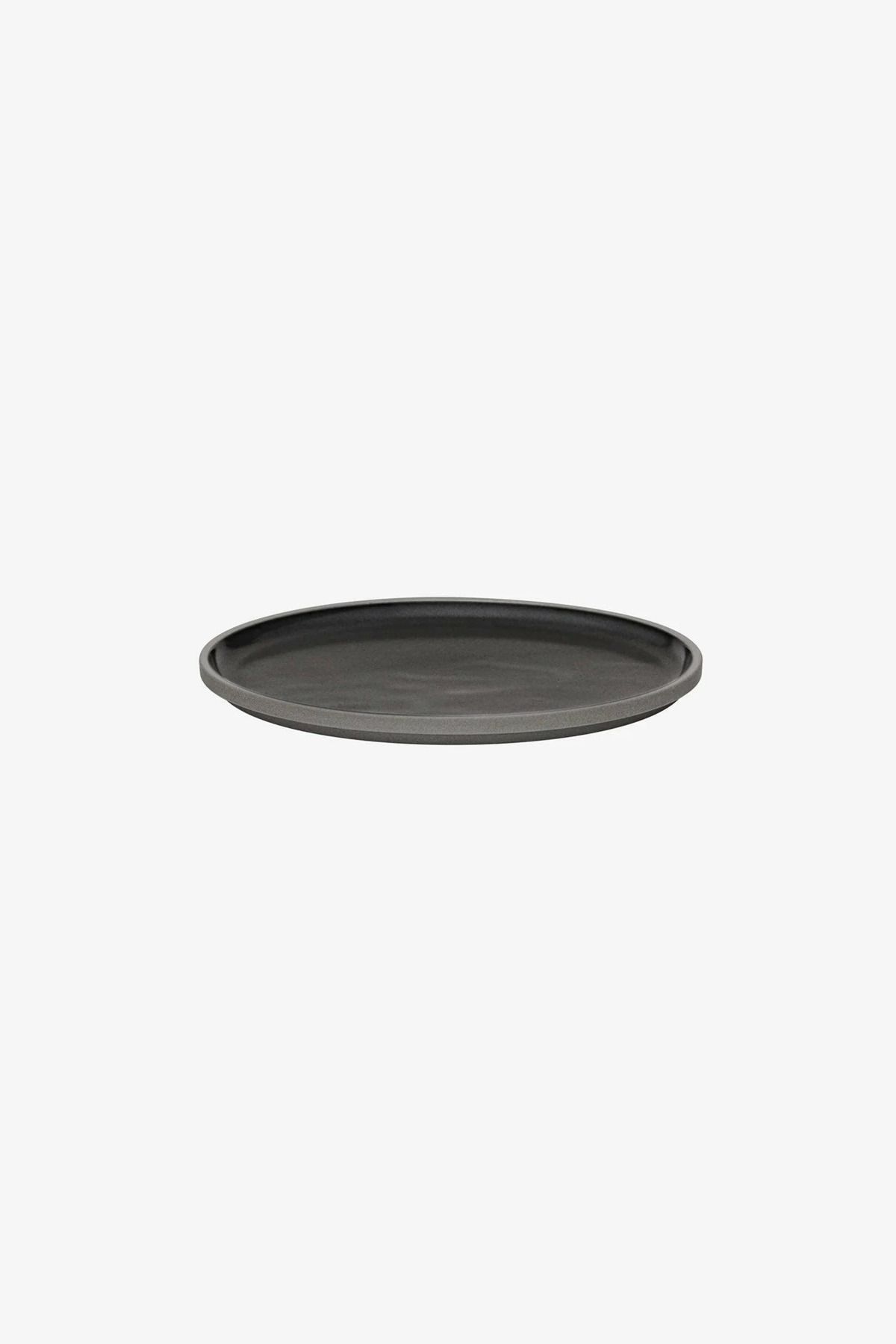HASAMI PORCELAIN Koyu Gri 185 mm Tabak Kapak İnce Tasarım ve İstiflenebilir
