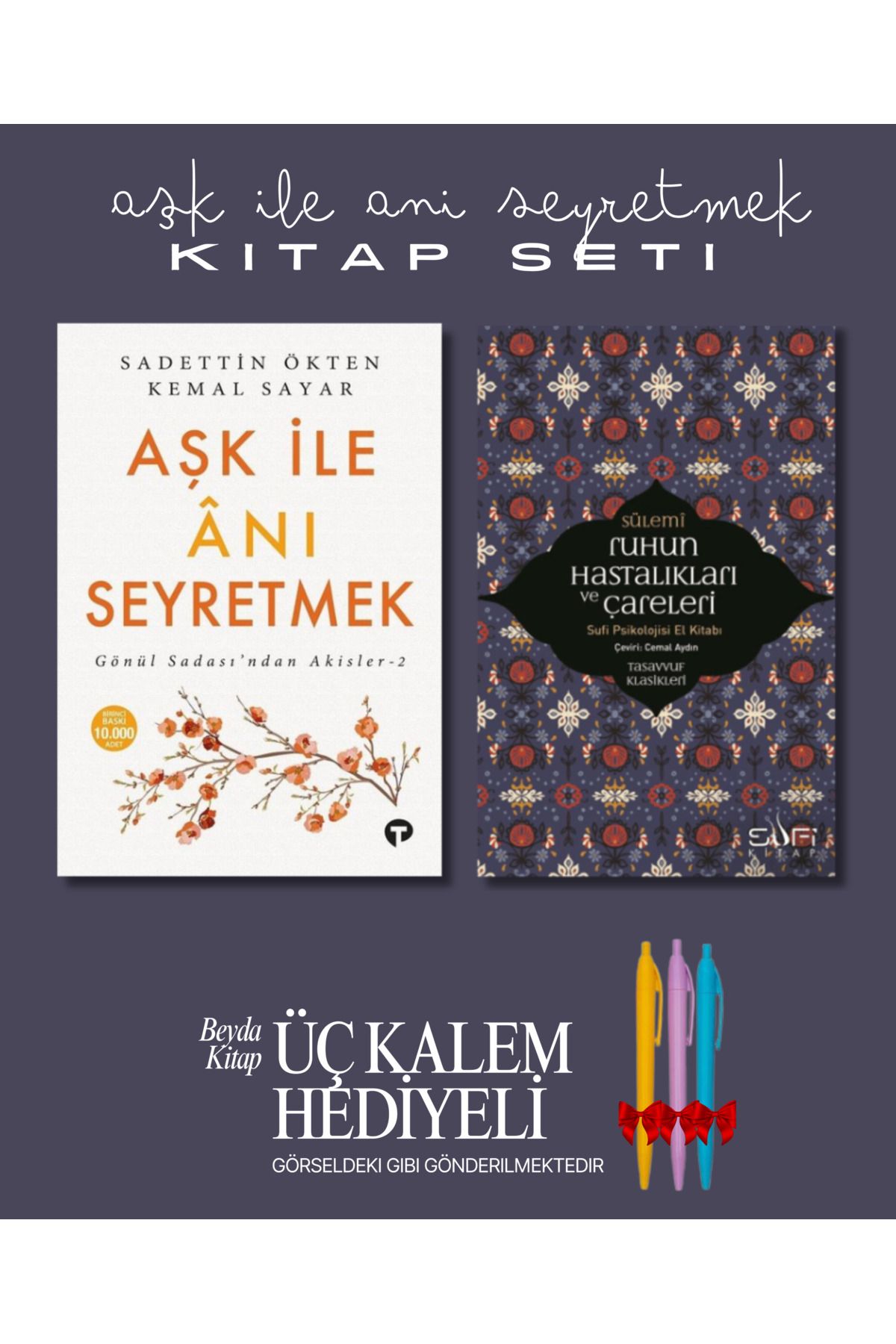 Turkuvaz Kitap Aşk İle Anı Seyretmek - Ruhun Hastalıkları ve Çareleri (2 Kitap) - Kalem Hediyeli - Kemal Sayar
