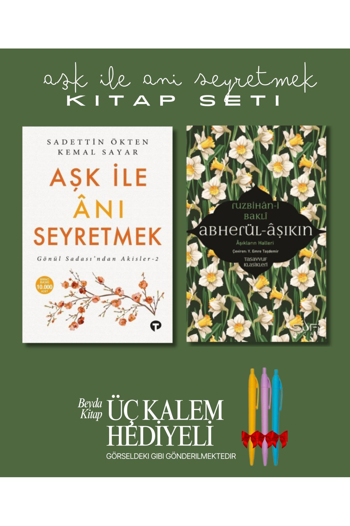 Turkuvaz Kitap Aşk İle Anı Seyretmek - Abherül Aşıkın (2 Kitap) - Kalem Hediyeli - Kemal Sayar