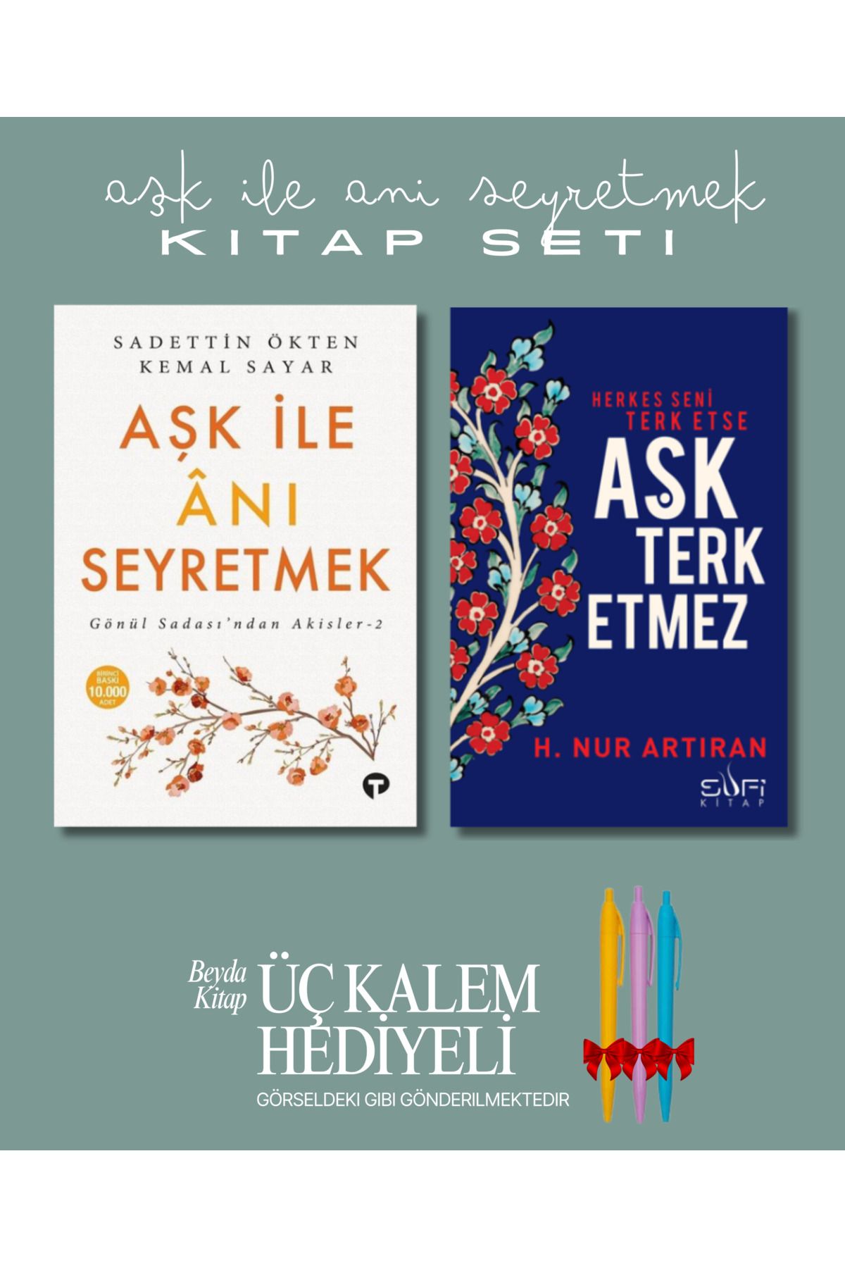 Turkuvaz Kitap Aşk İle Anı Seyretmek - Aşk Terk Etmez (2 Kitap) - Kalem Hediyeli - Kemal Sayar