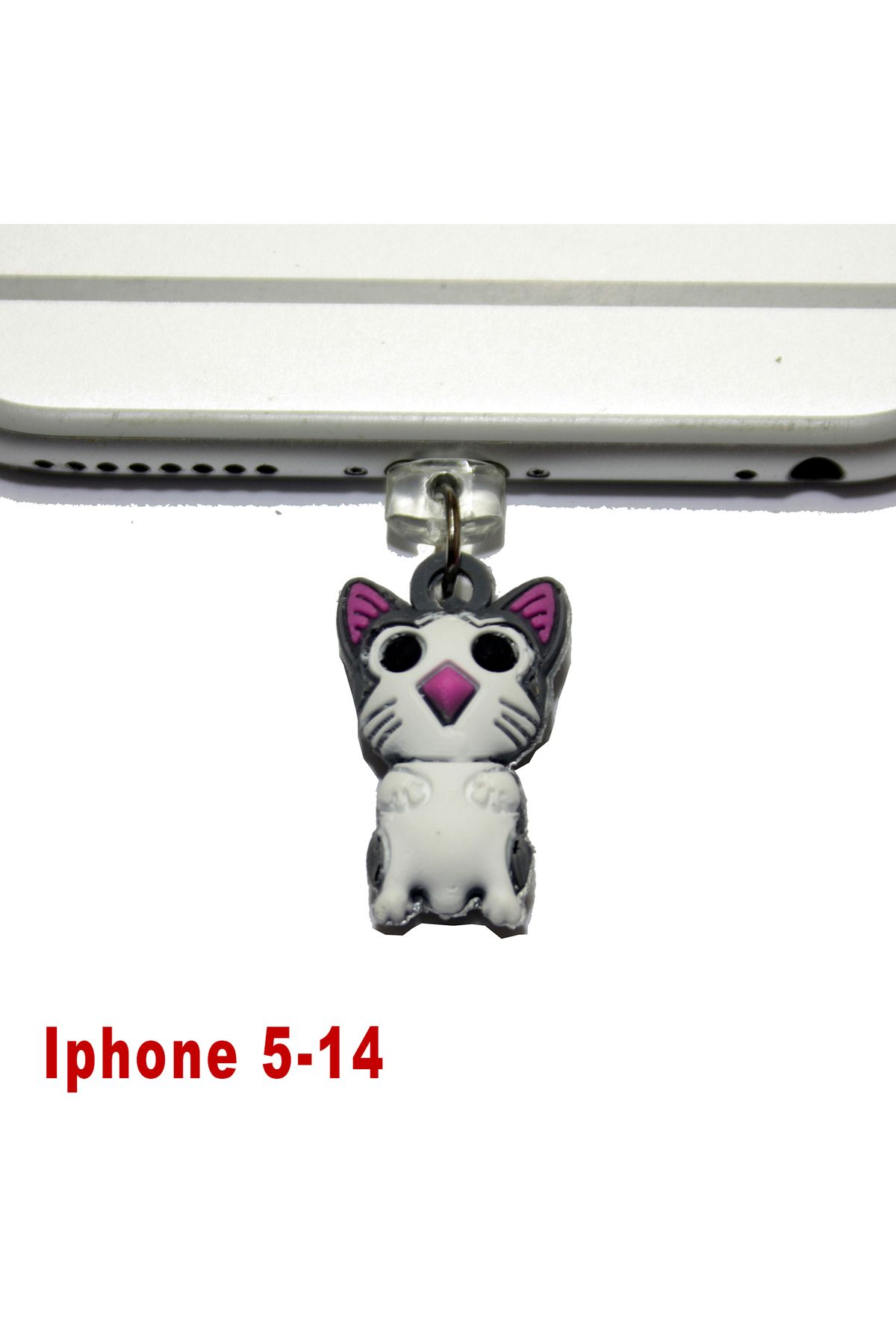 BK Design Iphone 5-14 3D Silikon Figürlü Telefon Şarj Portu Toz Tıpası Toz Tıkacı Charm IPSL2007
