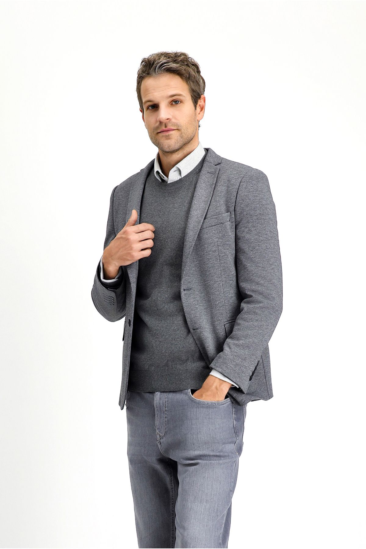 ژاکت بافتنی طرح دار کلاسیک فوق باریک Fit Extra Slim Fit Kiğılı