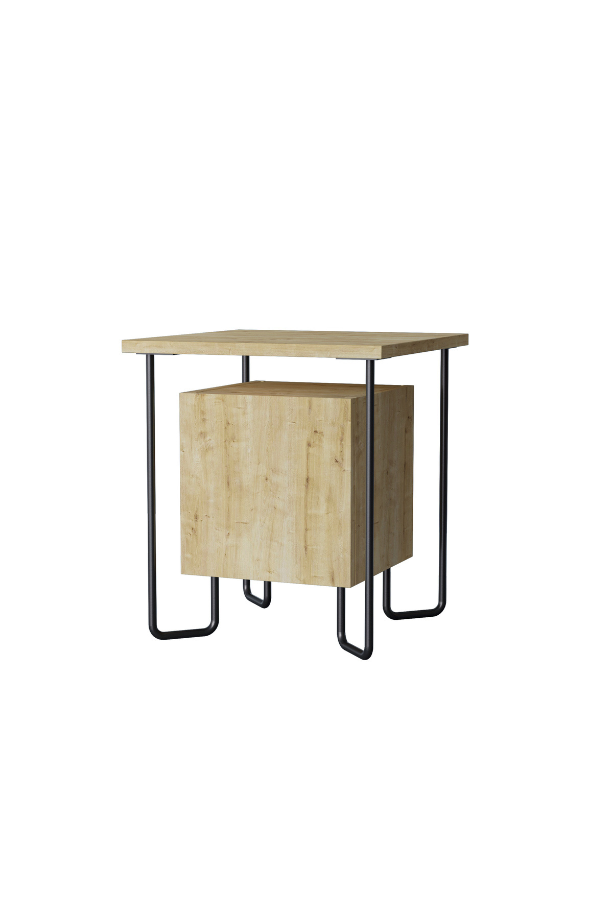 Mourah Home-Acres Nightstand with Metal Legs - Multi-Functional Side Table - Storage for Bedroom & Living Room 6