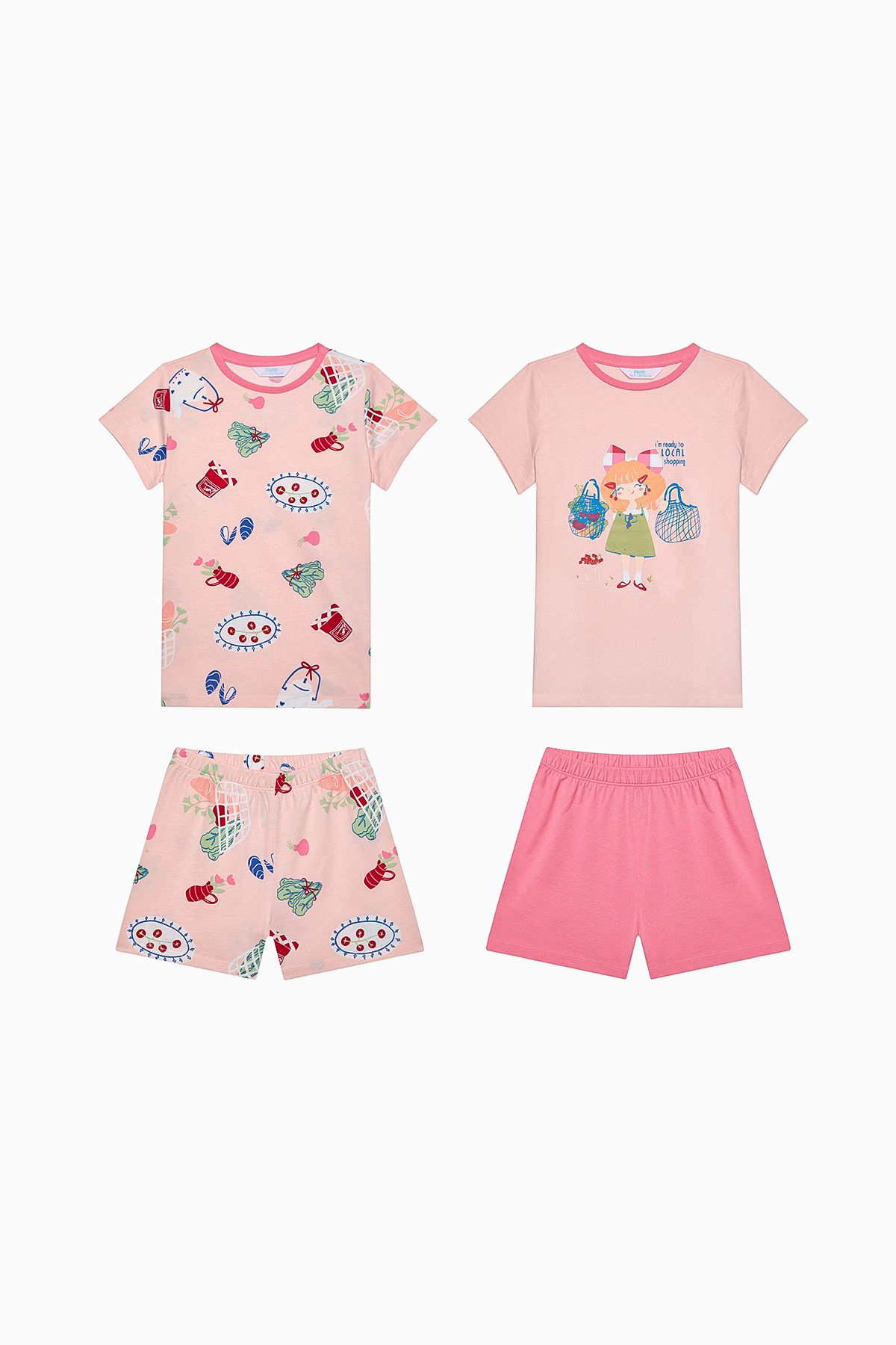 Kız Çocuk Local Çok Renkli 2li Pijama Takımı