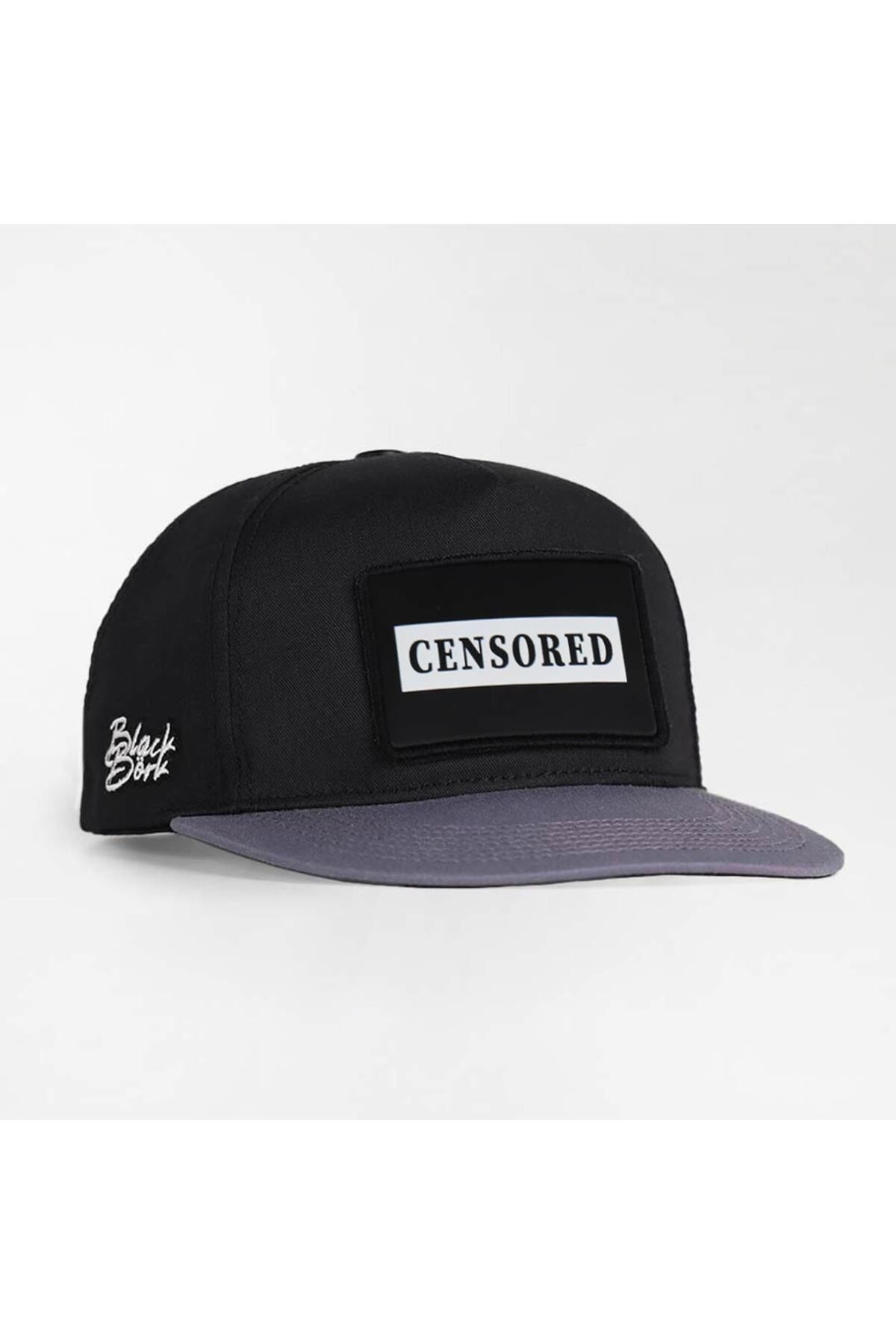 BlackBörk V2 Censored Logolu Gri-Siyah Hip Hop Şapka