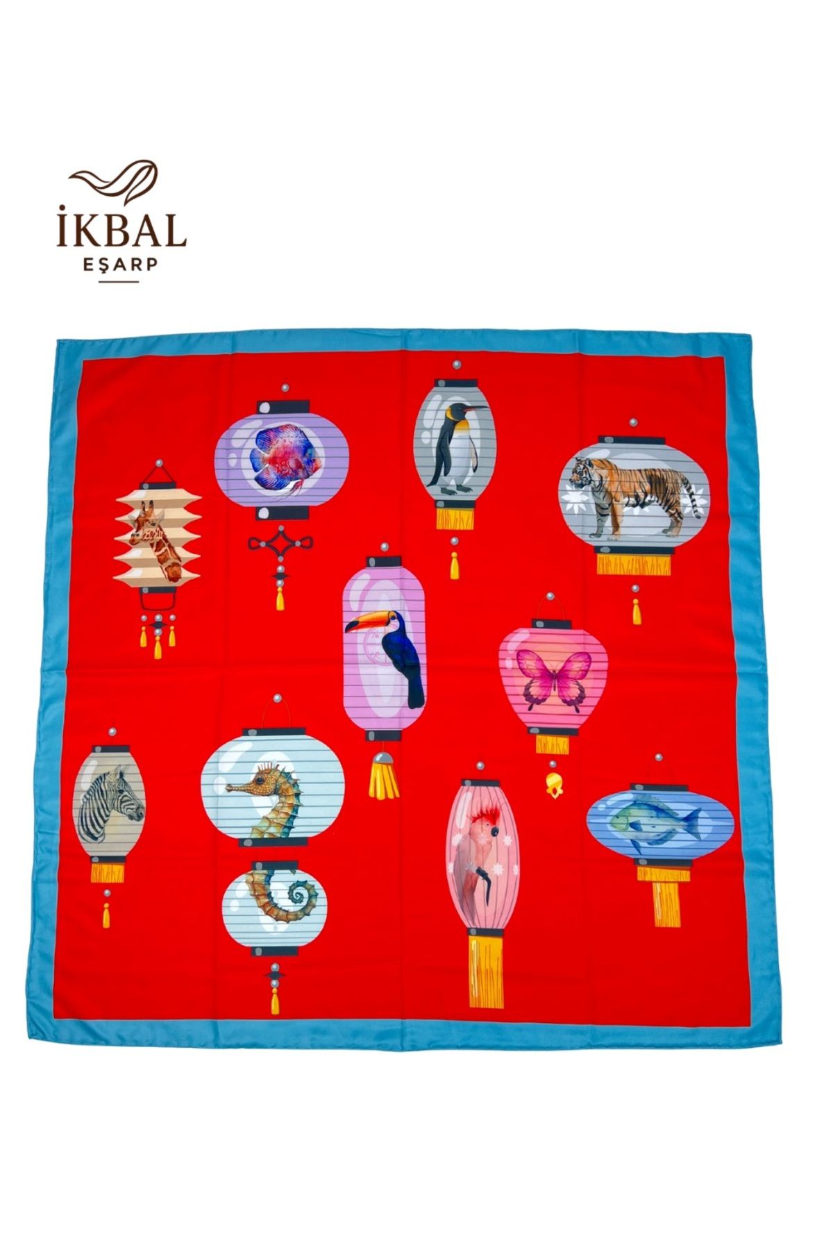 İkbal 75*75cm mira more rayon kumaş fular bandana