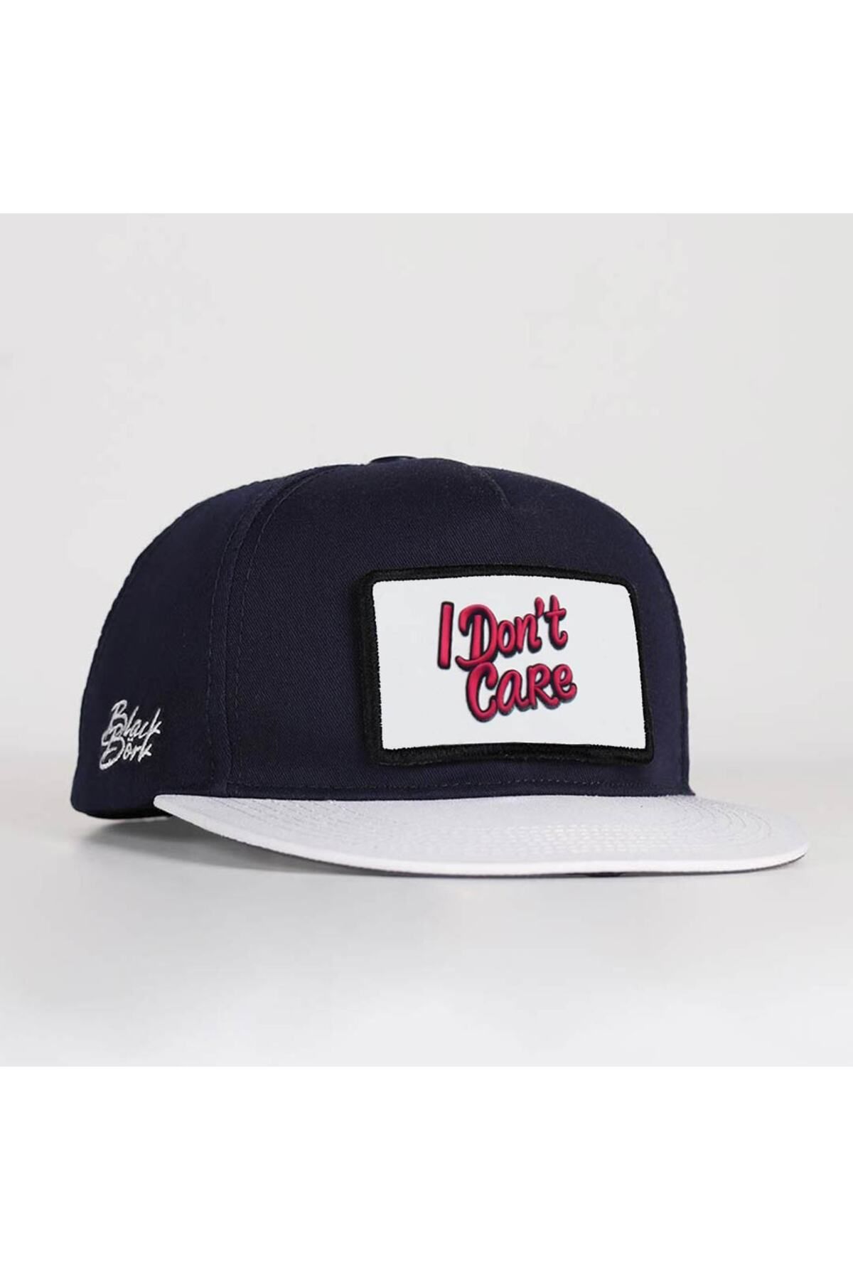 BlackBörk V2 I Don't Care Logolu Beyaz-Lacivert Hip Hop Şapka