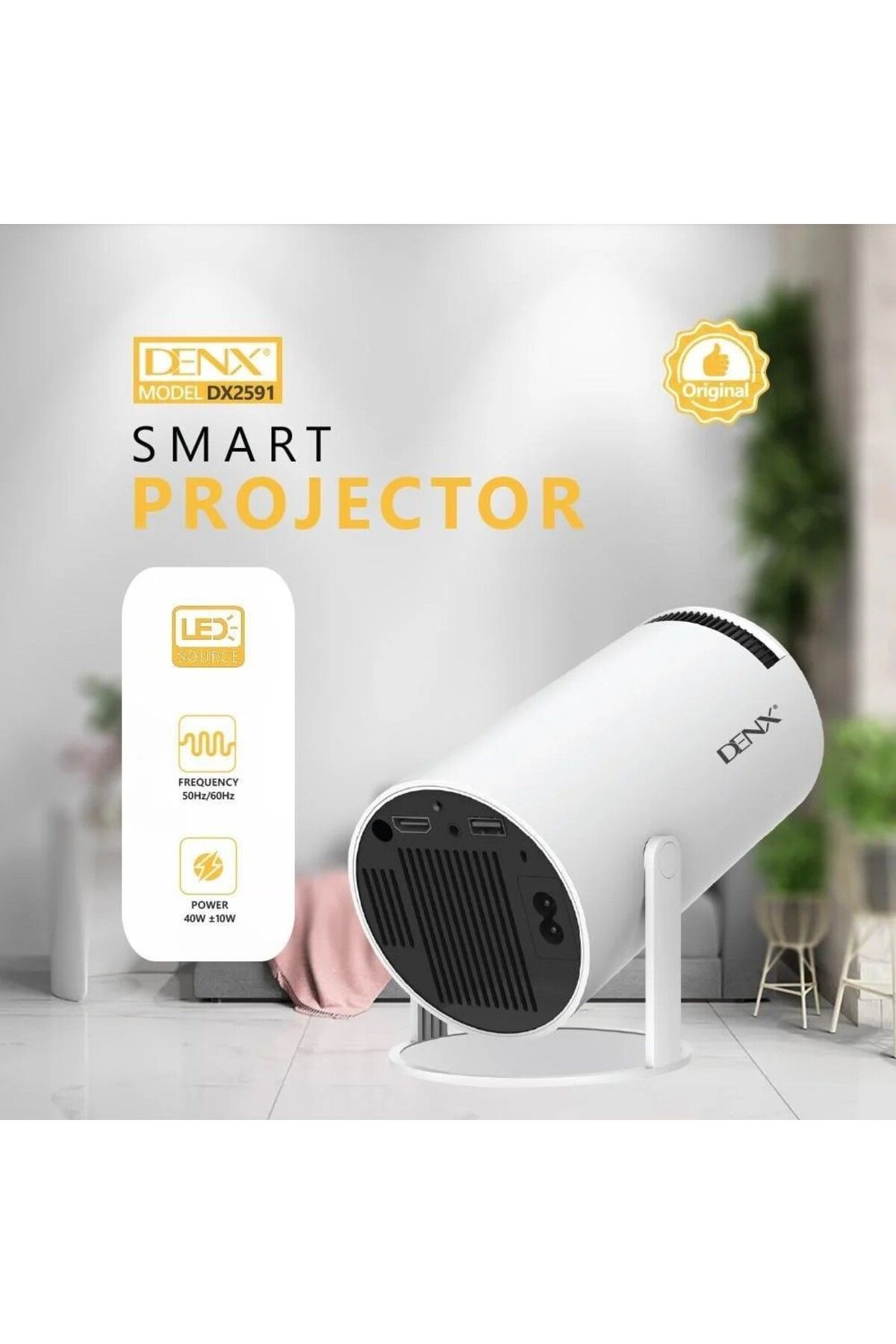 KARAKER-8000 Lumens Portable Mini Projector with Android 12, WiFi, and Bluetooth 2
