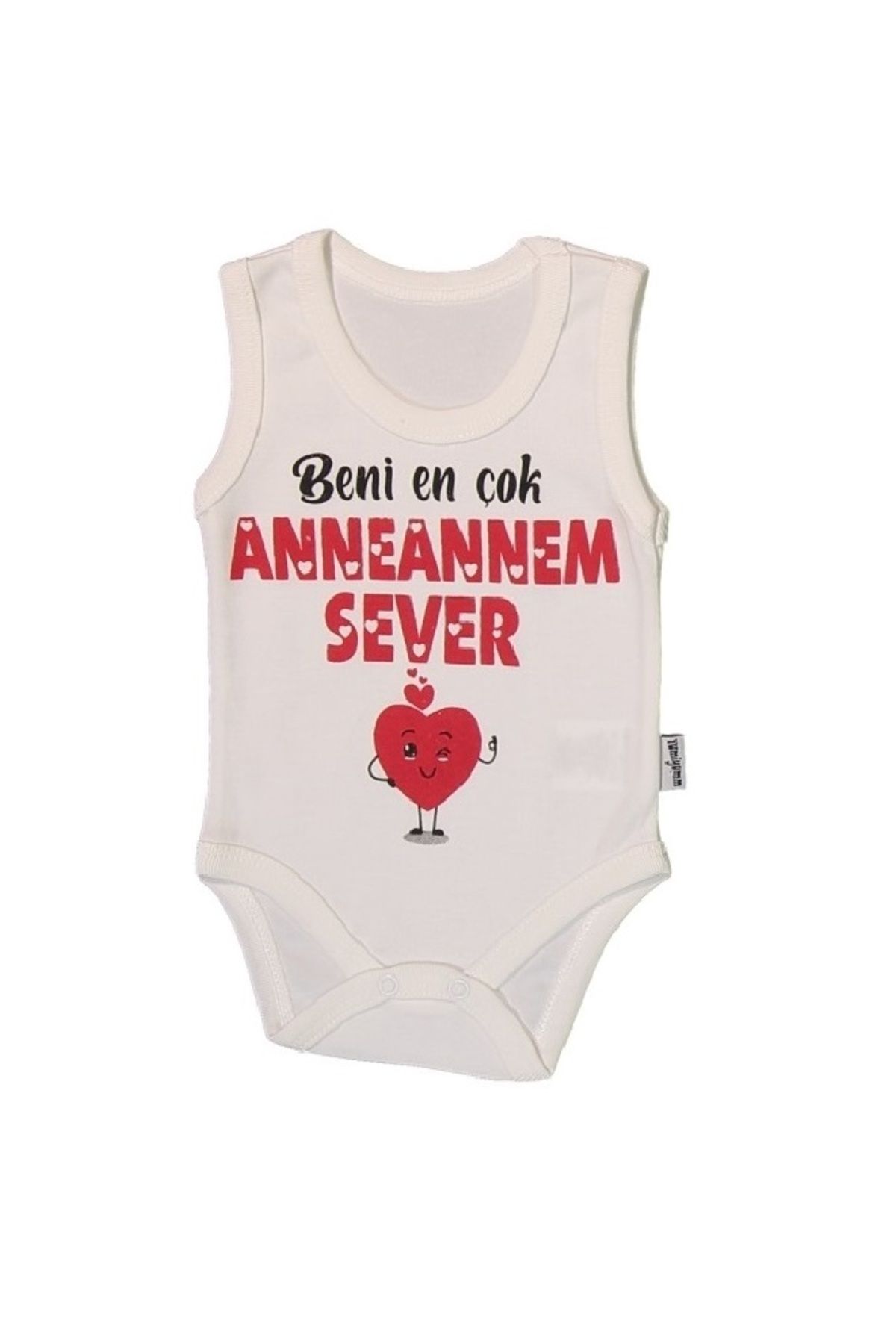 YUMİYUMM Beni En Çok .. Sever Baskılı Bebek Kolsuz Zıbın