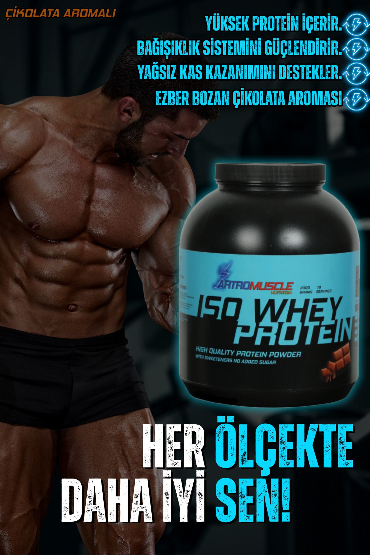 Artro Muscle Nutrition Artromuscle Nutrition Izole Whey Protein Tozu 2300 gr Çikolata Aromalı
