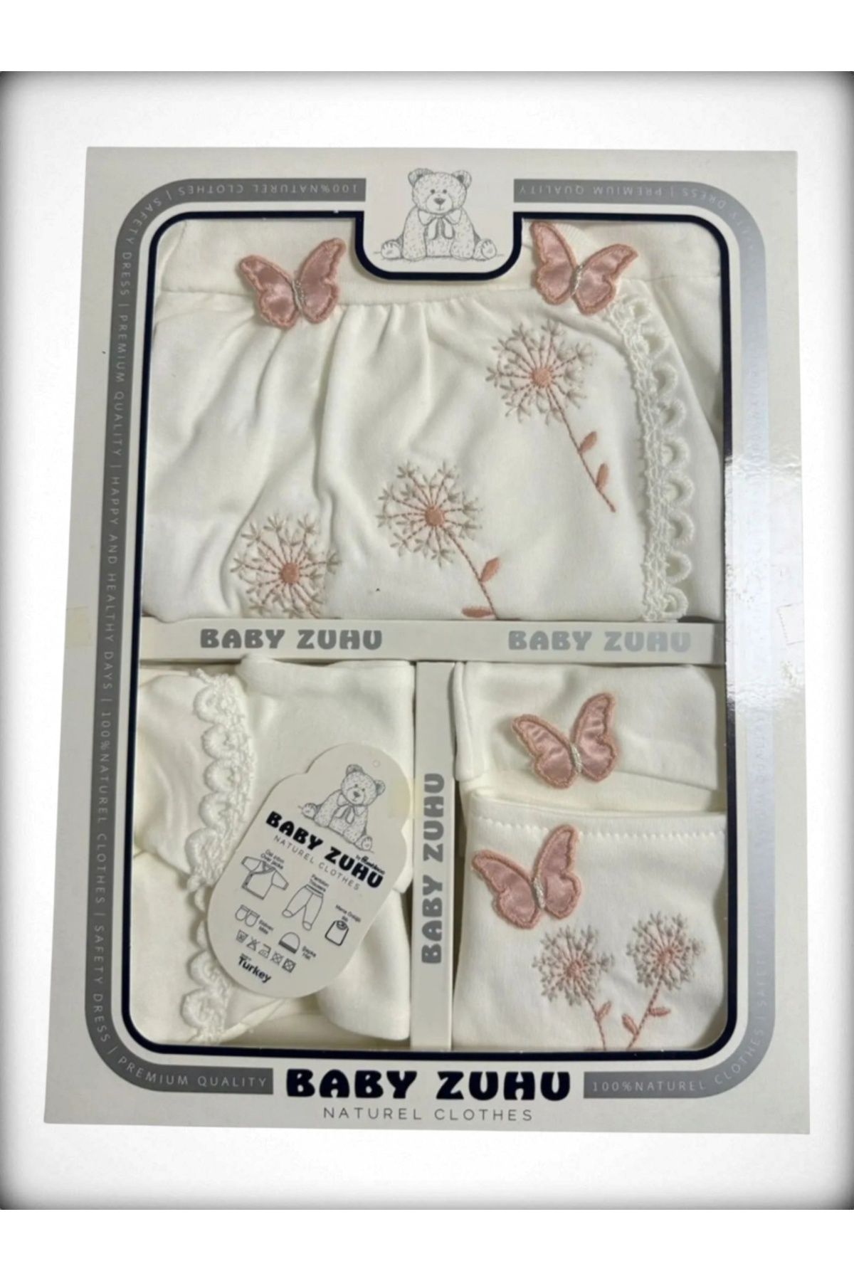 BABY ZUHU Kelebek Desenli 5 Li Lüks Hastane Çıkışı