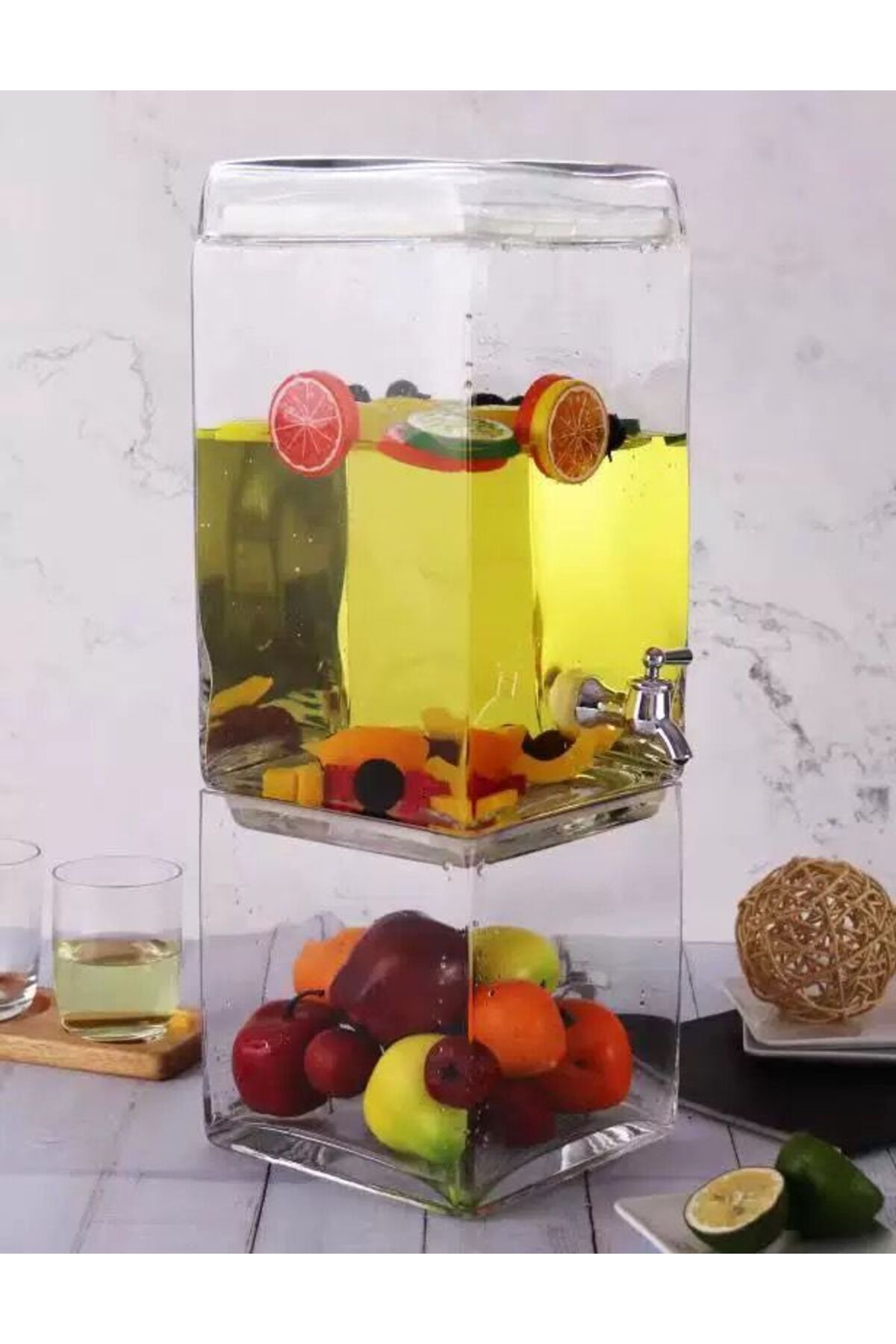 Generic-Glass beverage dispenser with faucet and base 4