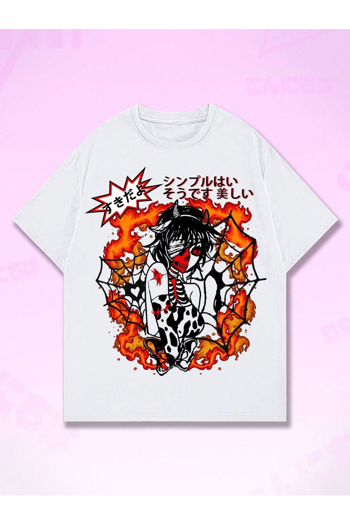 Bengi Clothing Oversize Kesim Kısa Kollu Baskılı T-shirt