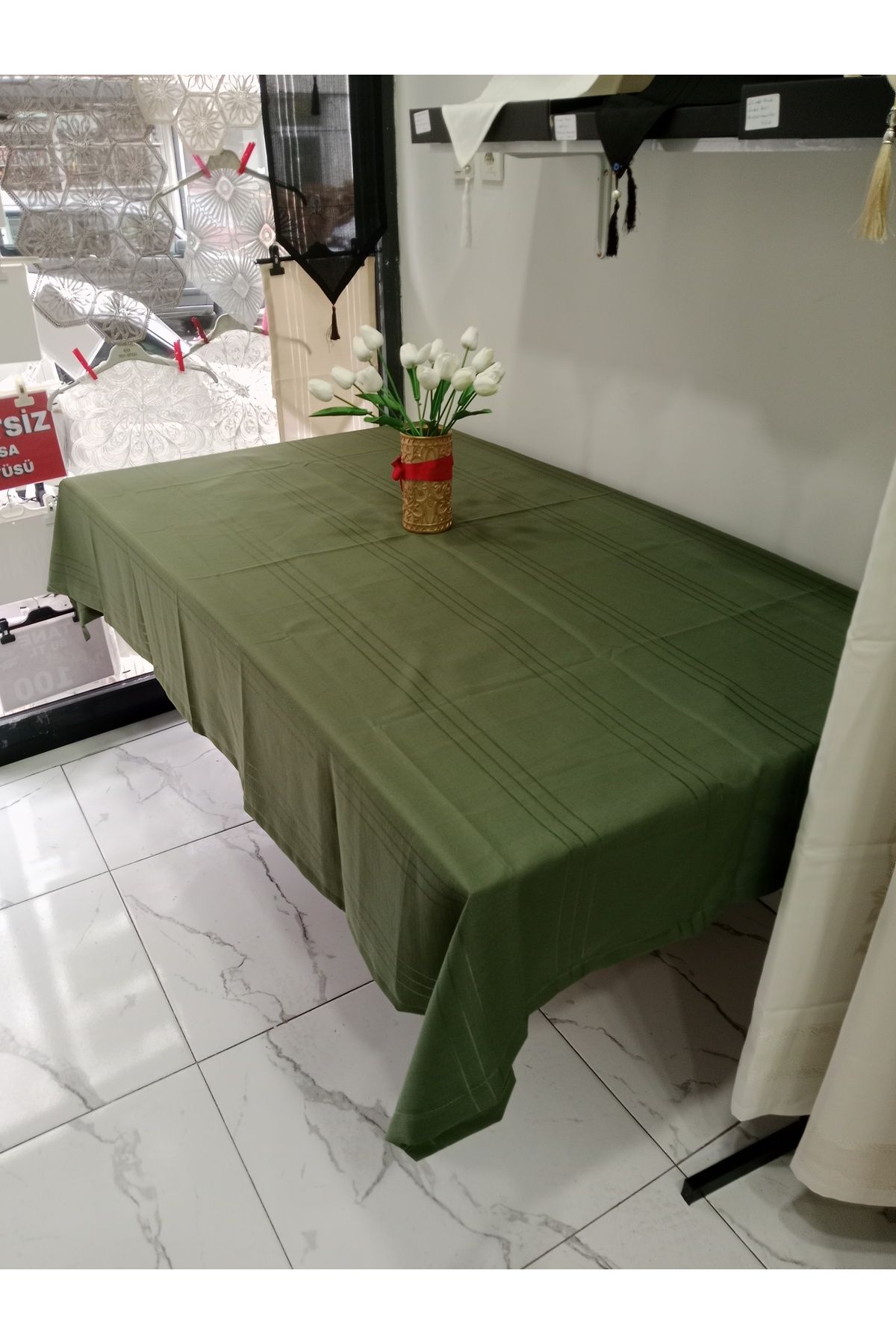 Home Dertsiz leke tutmaz masa örtüsü (Yeşil)