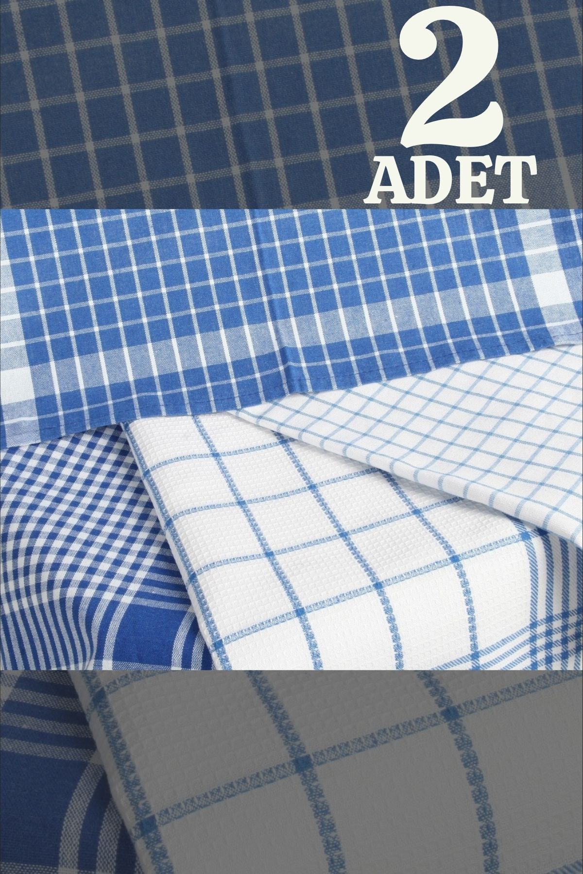 İKBAL TEXTILE Hayat 2'li Mutfak Kurulama Bezi Seti (%100 Pamuk)