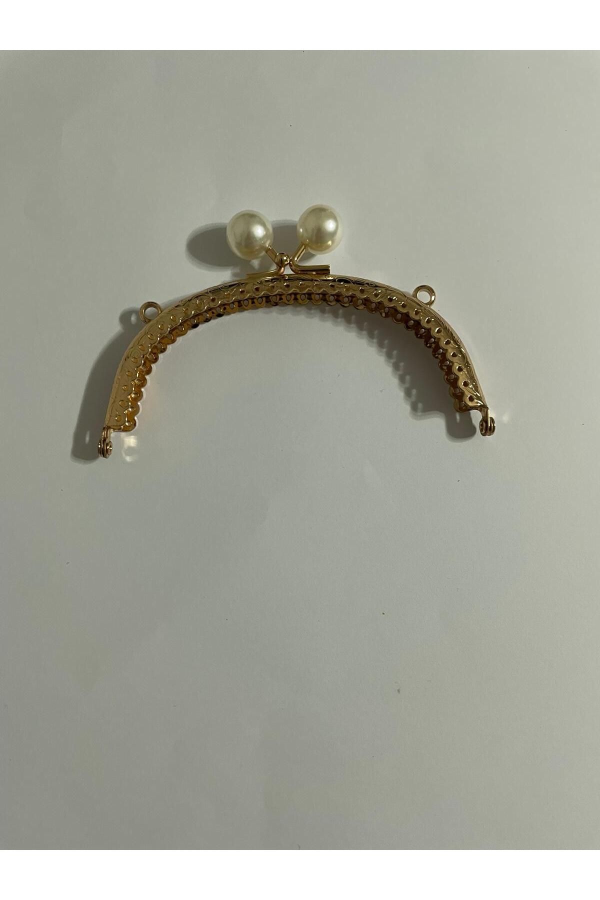 ZÜLEYHA TUHAFİYE HOBİ 10,5 CM lik oval metal beyaz boncuklu çanta bursu