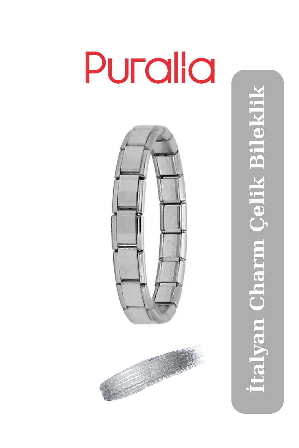 Puralia İtalyan Charm Çelik Bileklik - Yazısız
