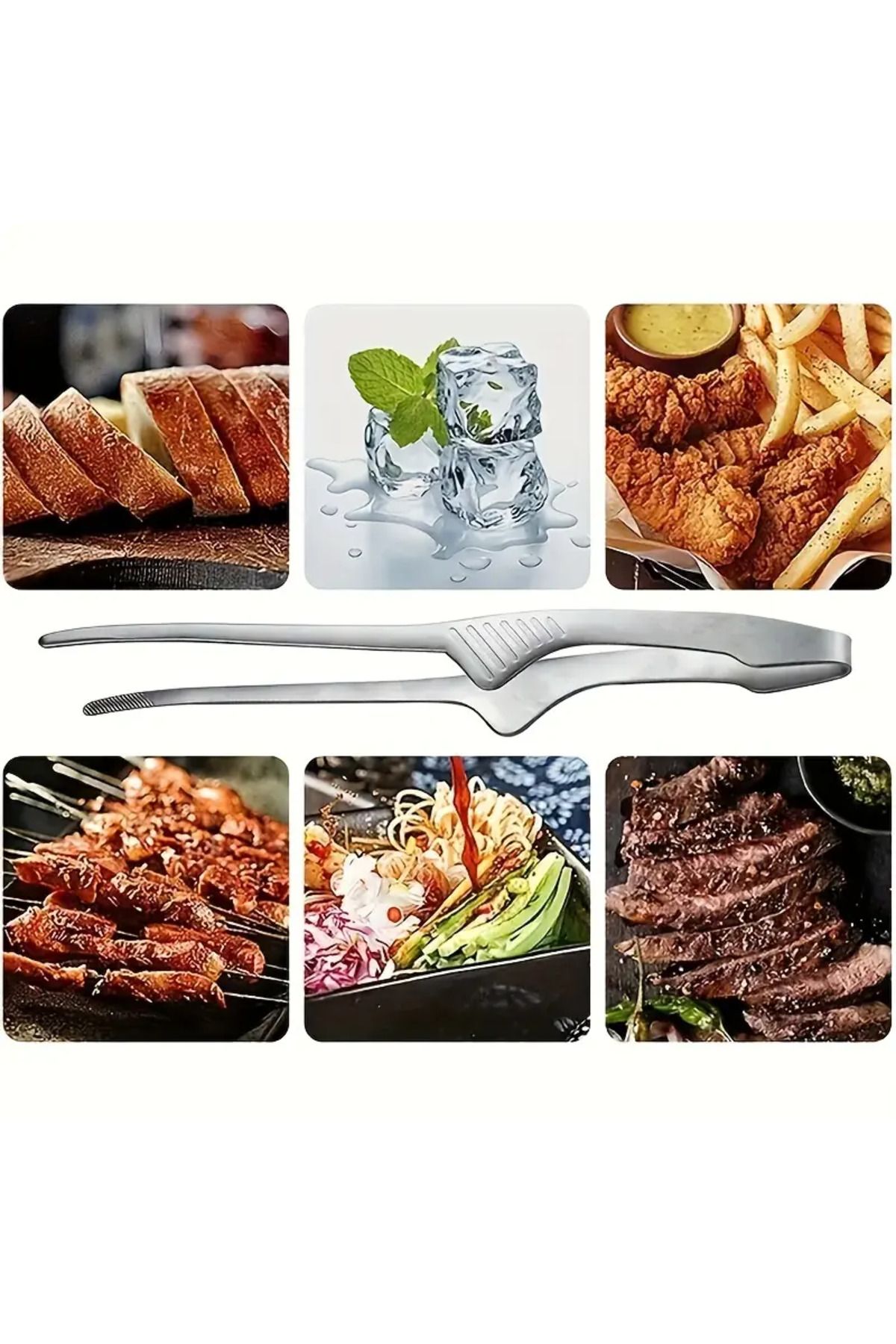 RED KİTCHEN "Paslanmaz Çelik Uzun Maşa 24.3 cm – Kaymaz Tutma Saplı, Mutfak ve Barbekü İçin Uygun"