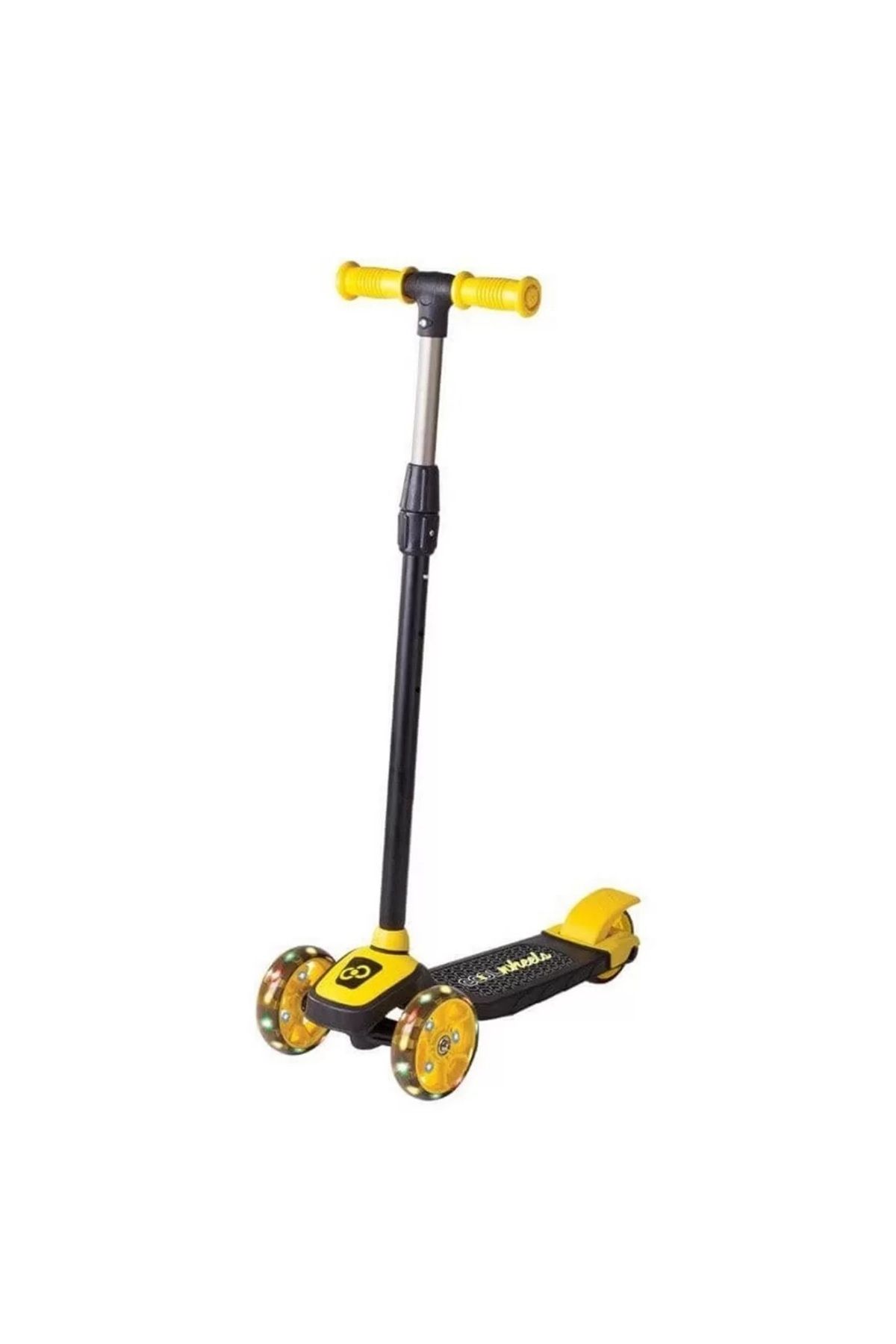 Muhcu Home Çocuk Sarı Renk Işıklı Ayarlanabilir 3 Tekerlekli Scooter