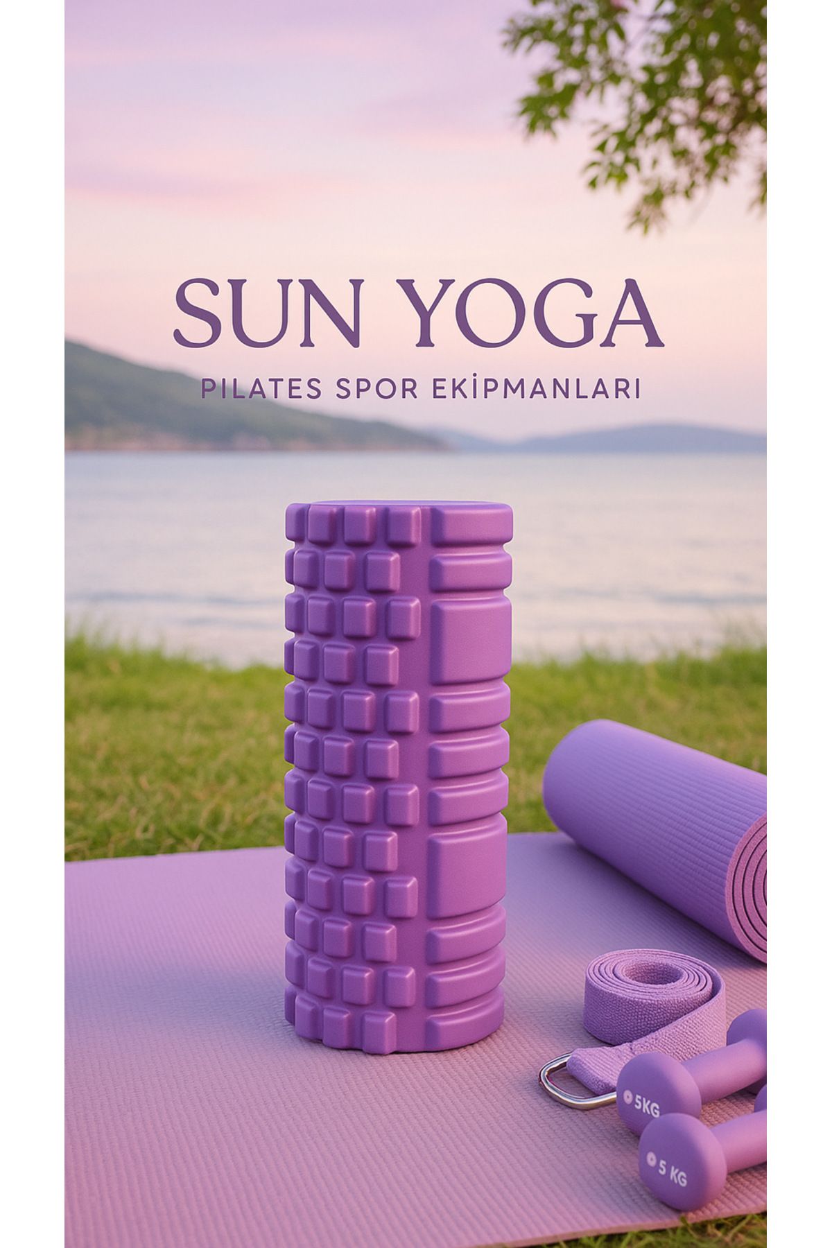 SUN YOGA PİLATES SPOR EKİPMANLARI Sunyoga Yüksek Yoğunlukta Orta Sert Foam Roller Fıtness Pilates Yoga Masaj Rulosu