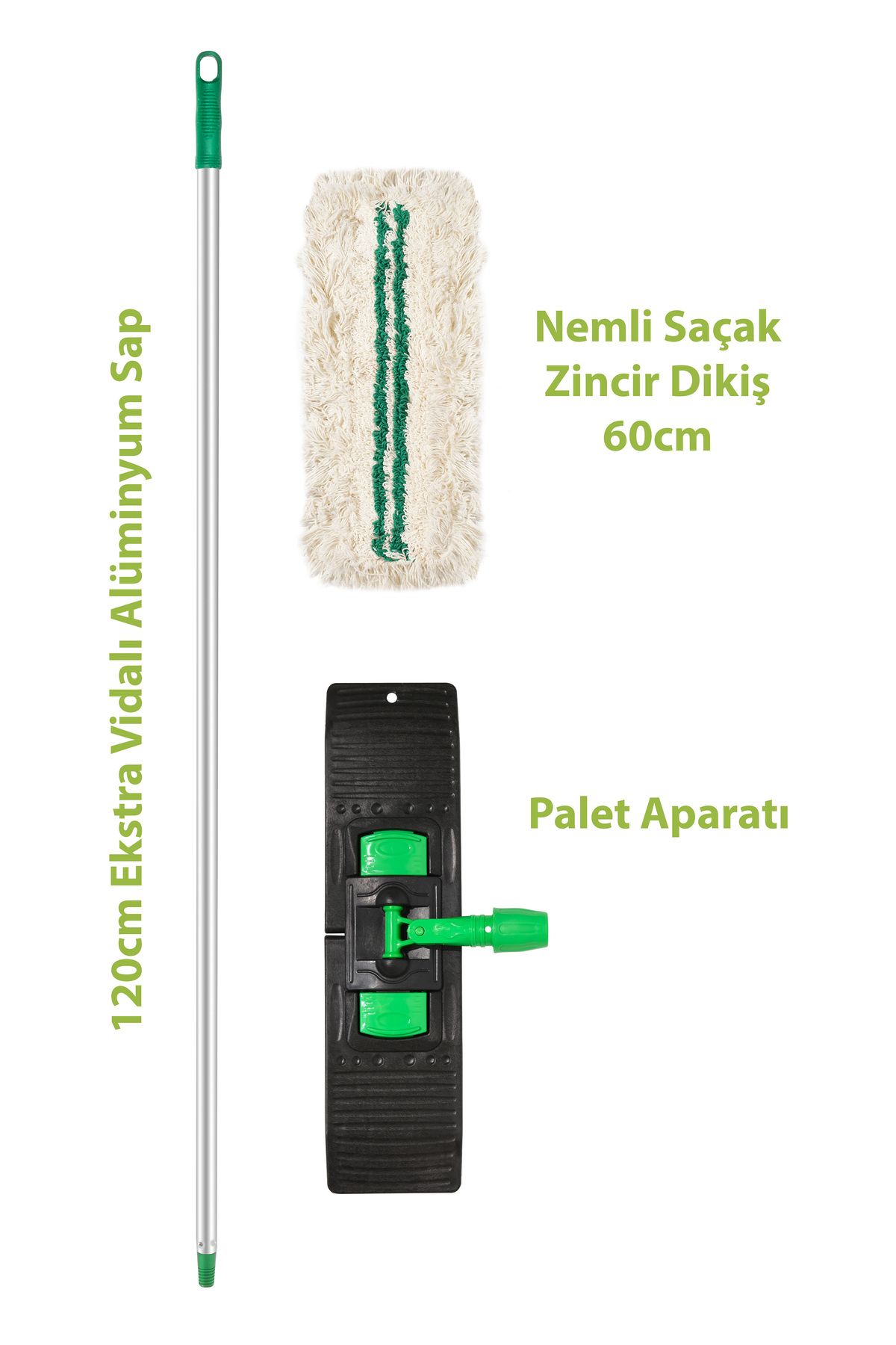 Saplı Nemli Mop Zincir Dikiş - 60 cm