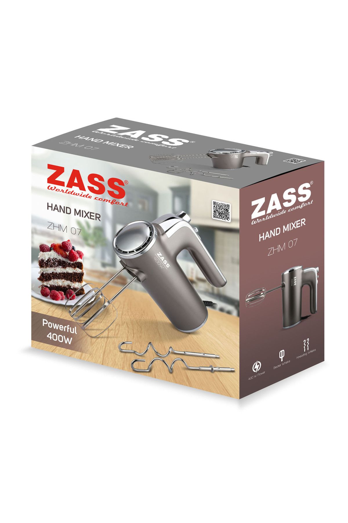 Zass-Hand mixer Zass ZHM 07, 400 W, 6 speeds and turbo function, Low speed start function 4
