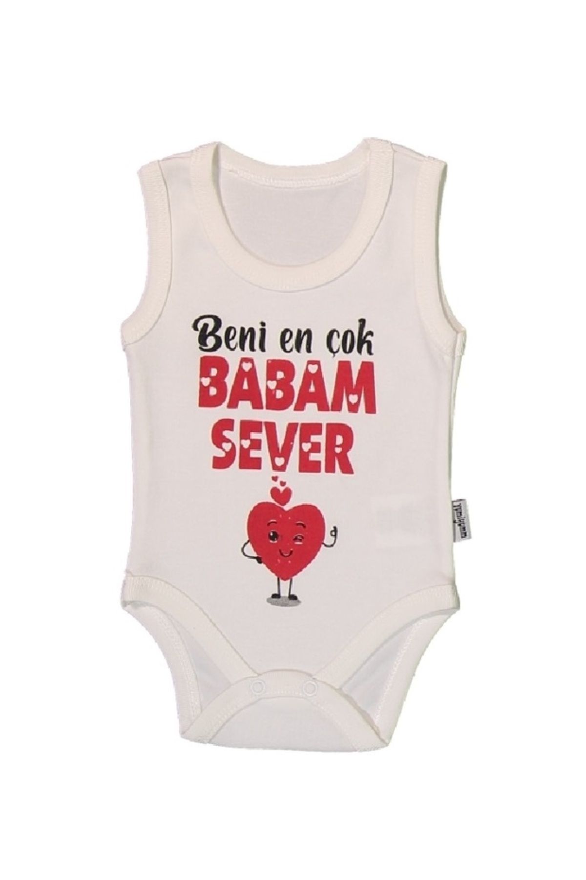 YUMİYUMM Beni En Çok .. Sever Baskılı Bebek Kolsuz Zıbın