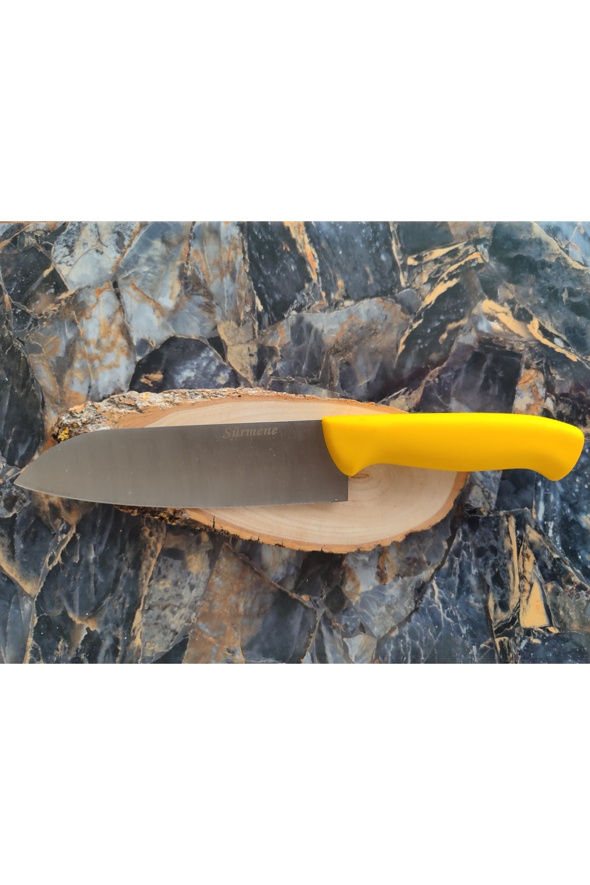 empressnaturalstone Sürmene Şef Bıçağı – Sarı Silikon Kabze
