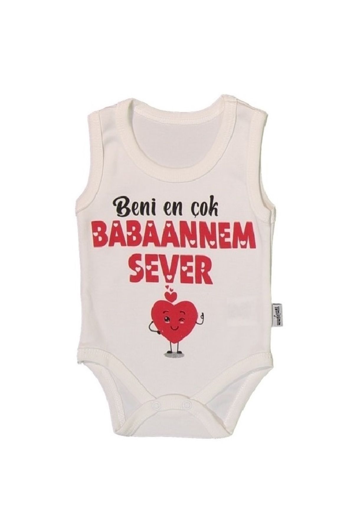 YUMİYUMM Beni En Çok .. Sever Baskılı Bebek Kolsuz Zıbın