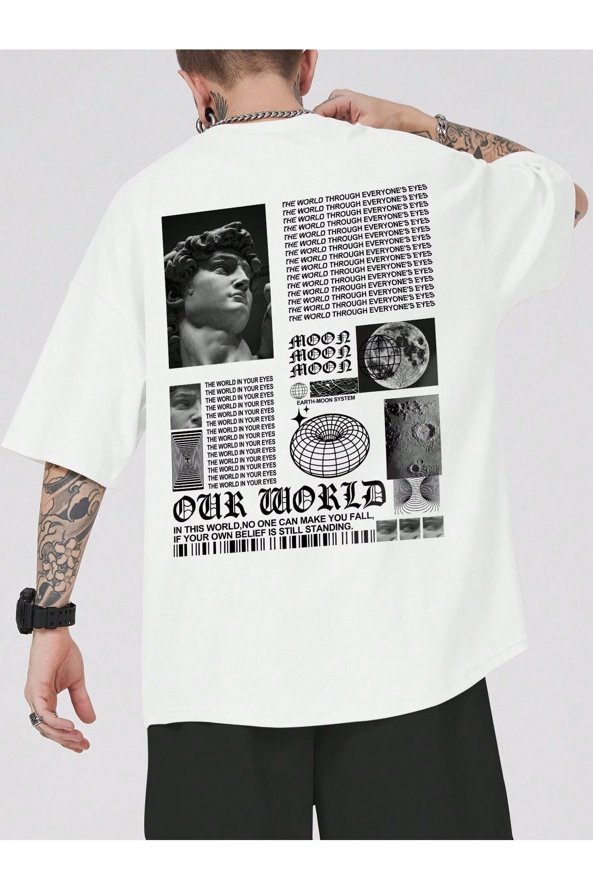 Bengi Clothing Oversize Kesim Kısa Kollu Baskılı T-shirt