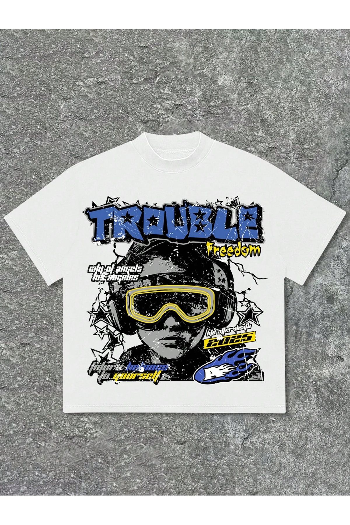 Bengi Clothing Oversize Kesim Kısa Kollu Baskılı T-shirt