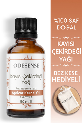 ODESENSE Kayısı Çekirdeği Yağı 50 ml Soğuk Sıkım %100 Doğal Ve Saf Cilt Ve Sa...