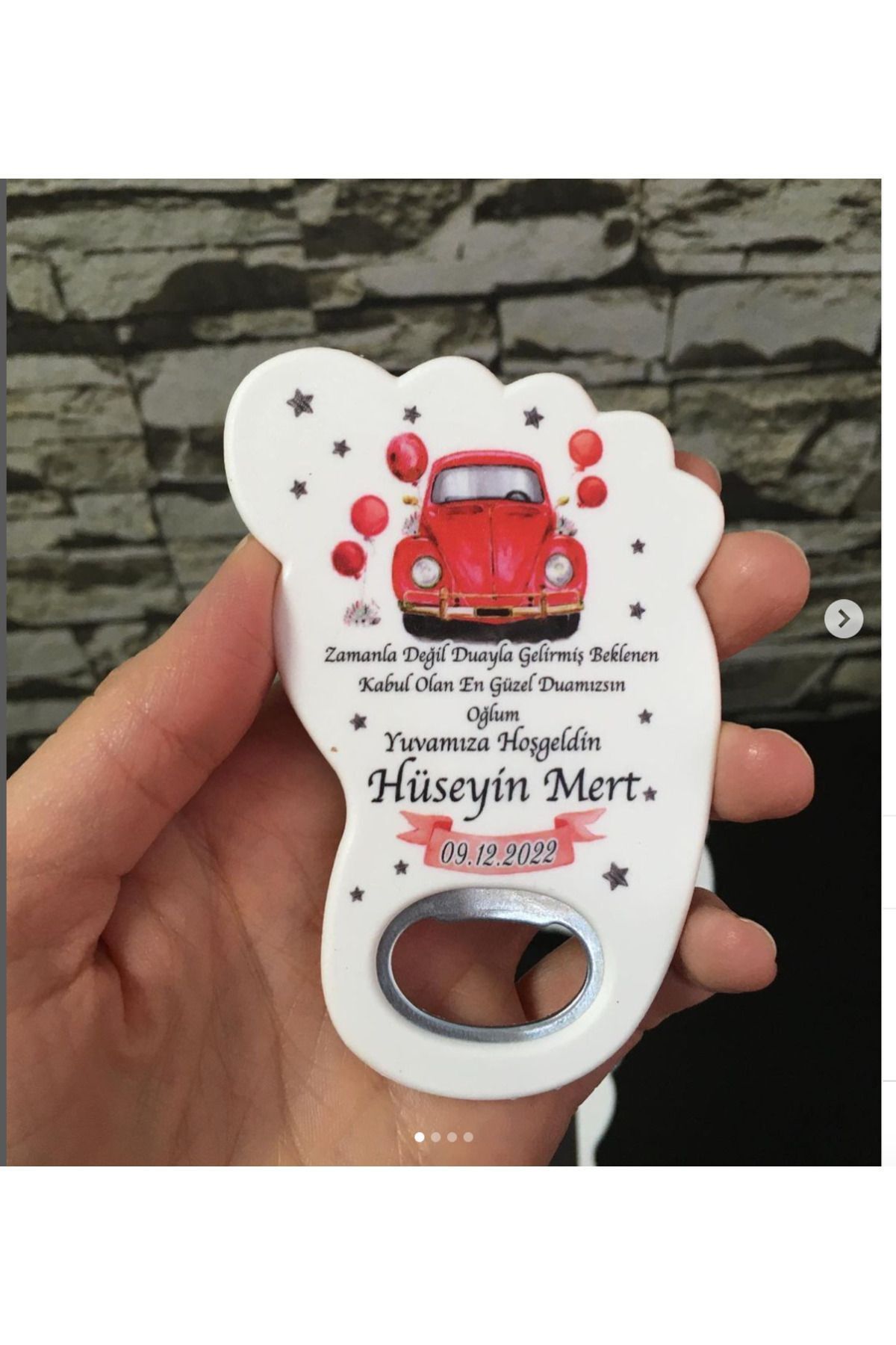 dekor artı 20 Adet Ayak Magnet Açacak Yeni Doğan, Doğum Günü, Sünnet, Nişan, Söz, Kırmızı Araba Temalı