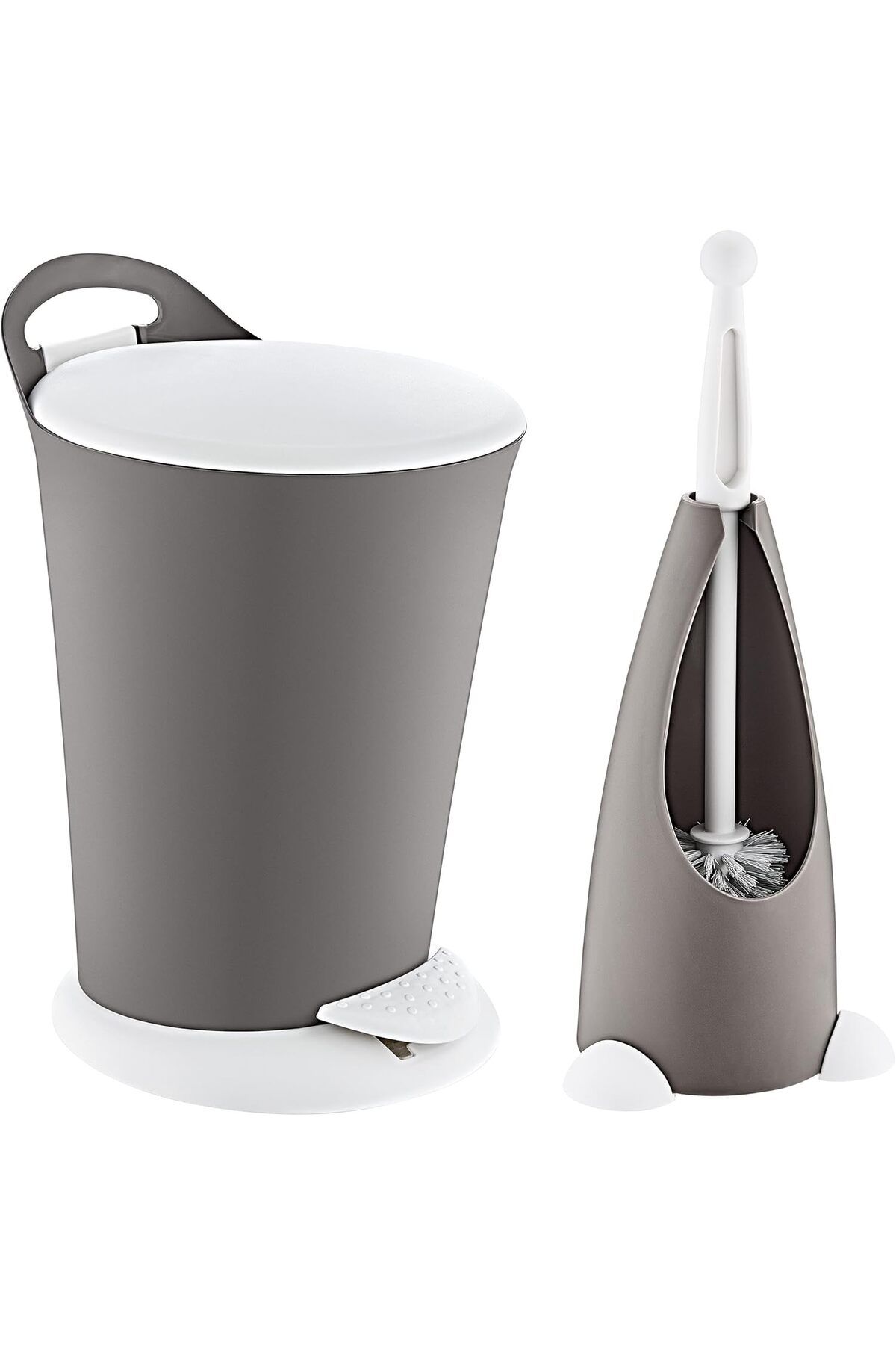 LUXE Penguen Pedallı Çöp Kovası Ve Klozet Fırçası Set Terra LXSHP 1055529