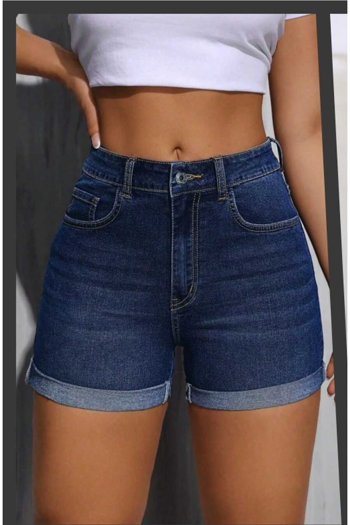 miss fasion Kıvrık denim şort