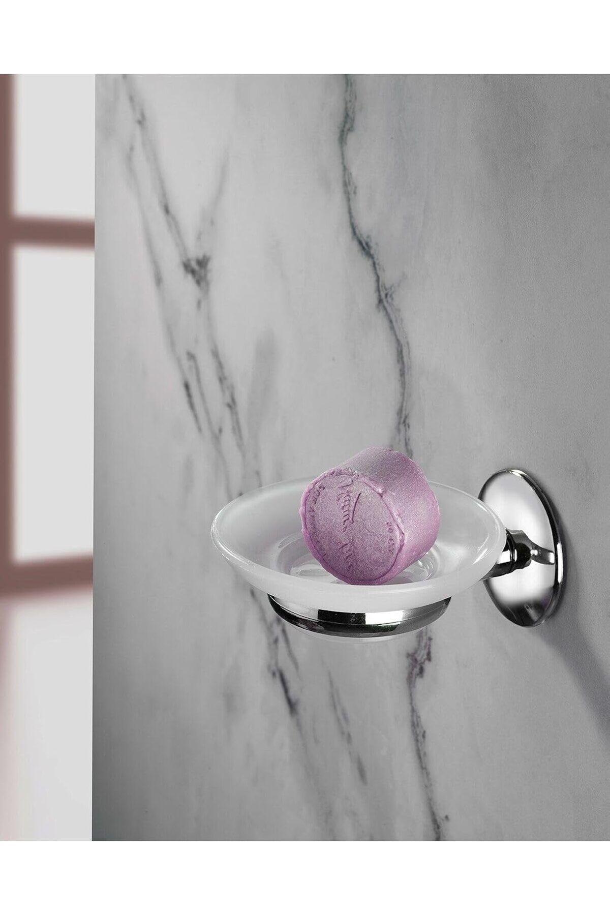 LUXE Haus Krom Kaplama Mat Plastik Hazneli Katı Sabunluk S-105 LXSHP 1055529